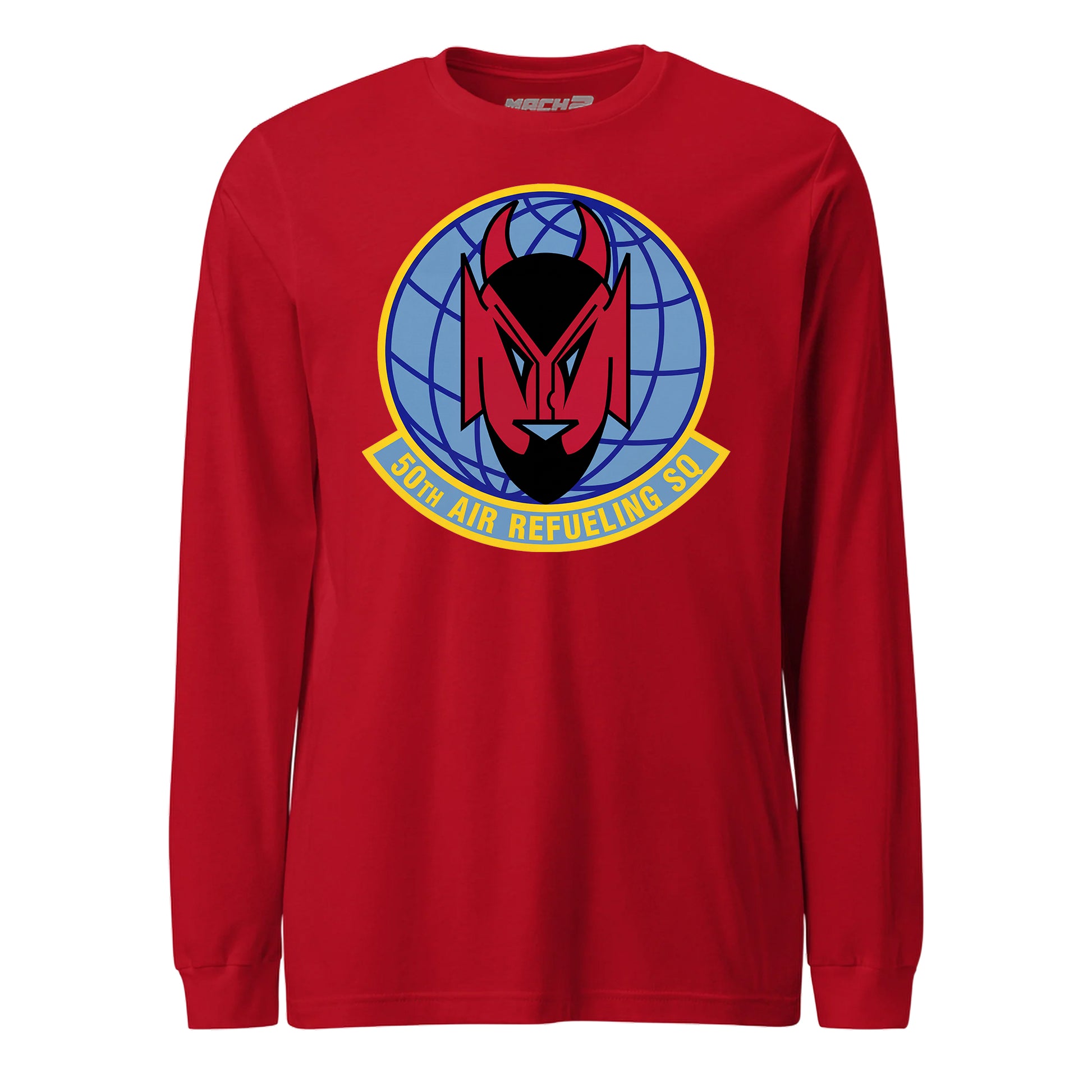 Mach2 Squadron Upload | 50TH AIR REFUELING SQUADRON | Long Sleeve | Red | MACH-LONG-SLEEVE-FRONT-RED.jpg