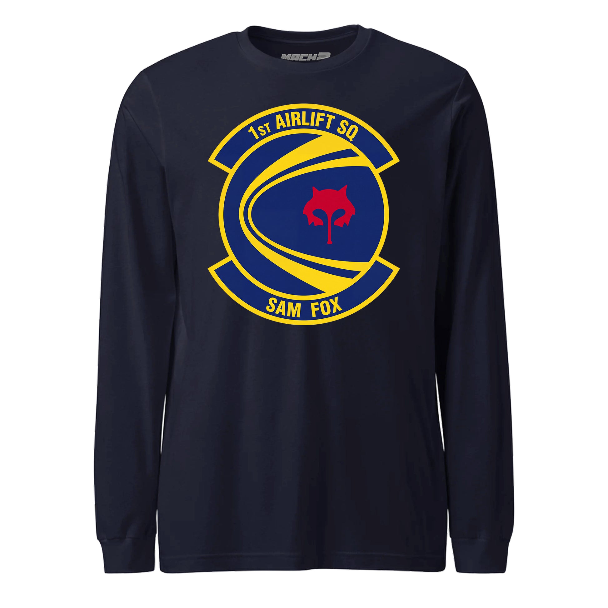 Mach2 Squadron Upload | 1ST AIRLIFT SQUADRON | Long Sleeve | Navy | MACH-LONG-SLEEVE-FRONT-NAVY.jpg