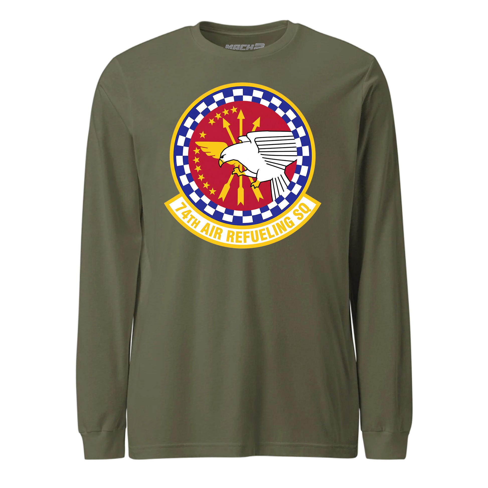 Mach2 Squadron Upload | 74TH AIR REFUELING SQUADRON | Long Sleeve | OD Green | MACH-LONG-SLEEVE-FRONT-OD.jpg