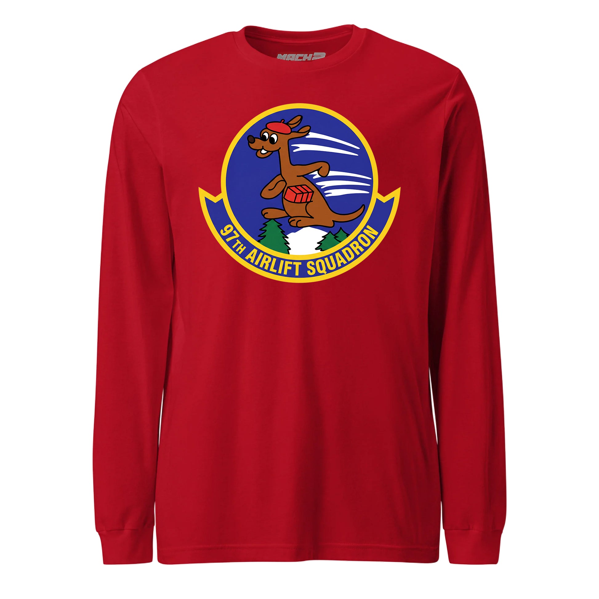 Mach2 Squadron Upload | 97TH AIRLIFT SQUADRON | Long Sleeve | Red | MACH-LONG-SLEEVE-FRONT-RED.jpg
