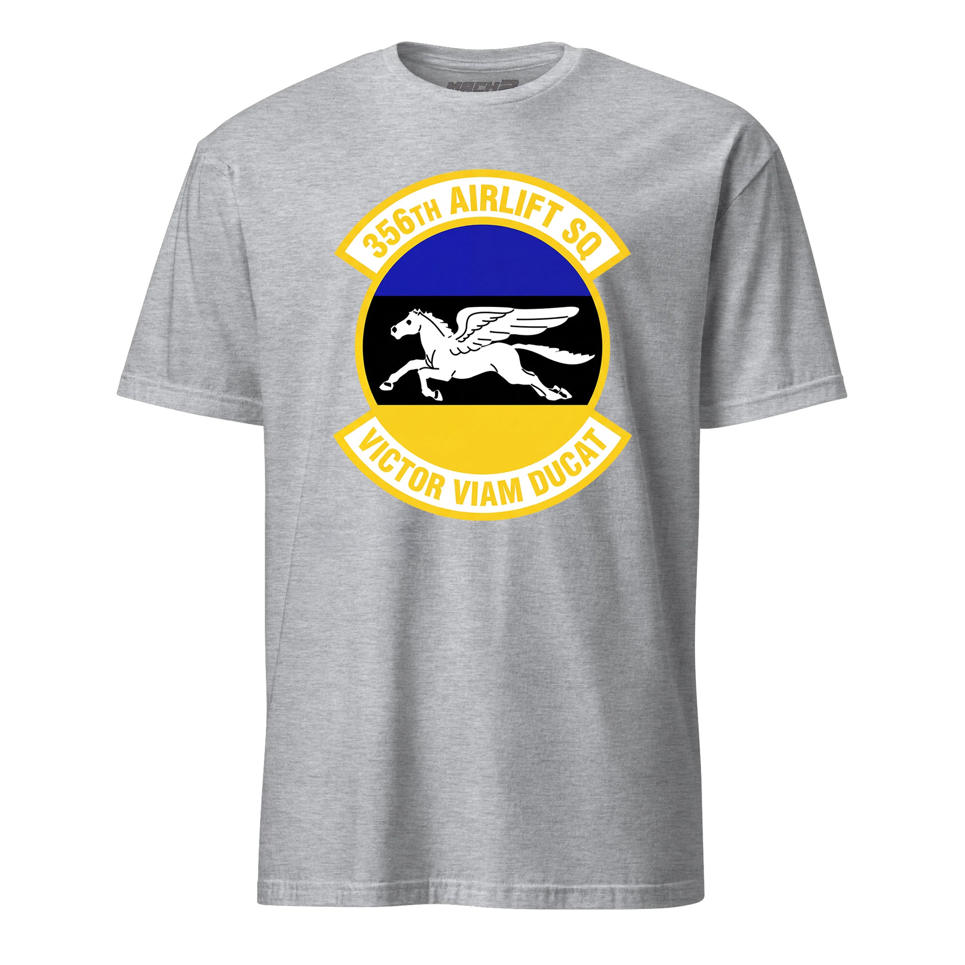Mach2 Squadron Upload | 356TH AIRLIFT SQUADRON | T-Shirt | Heather Grey | MACH-SHORT-SLEEVE-FRONT-GREY.jpg