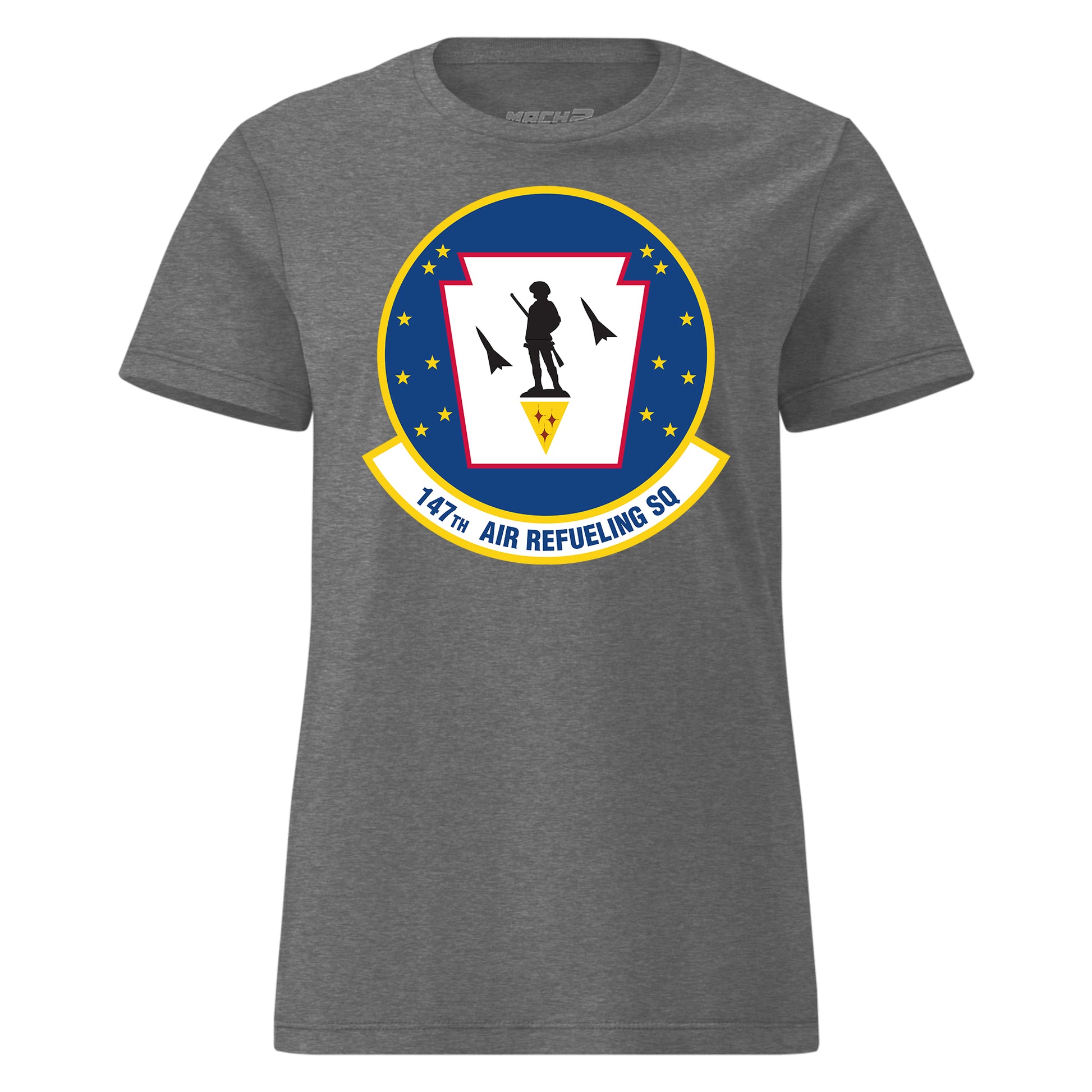 Mach2 Squadron Upload | 147TH AIR REFUELING SQUADRON | Womens | Charcoal Heather | MACH-WOMENS-FRONT-CHARCOAL.jpg