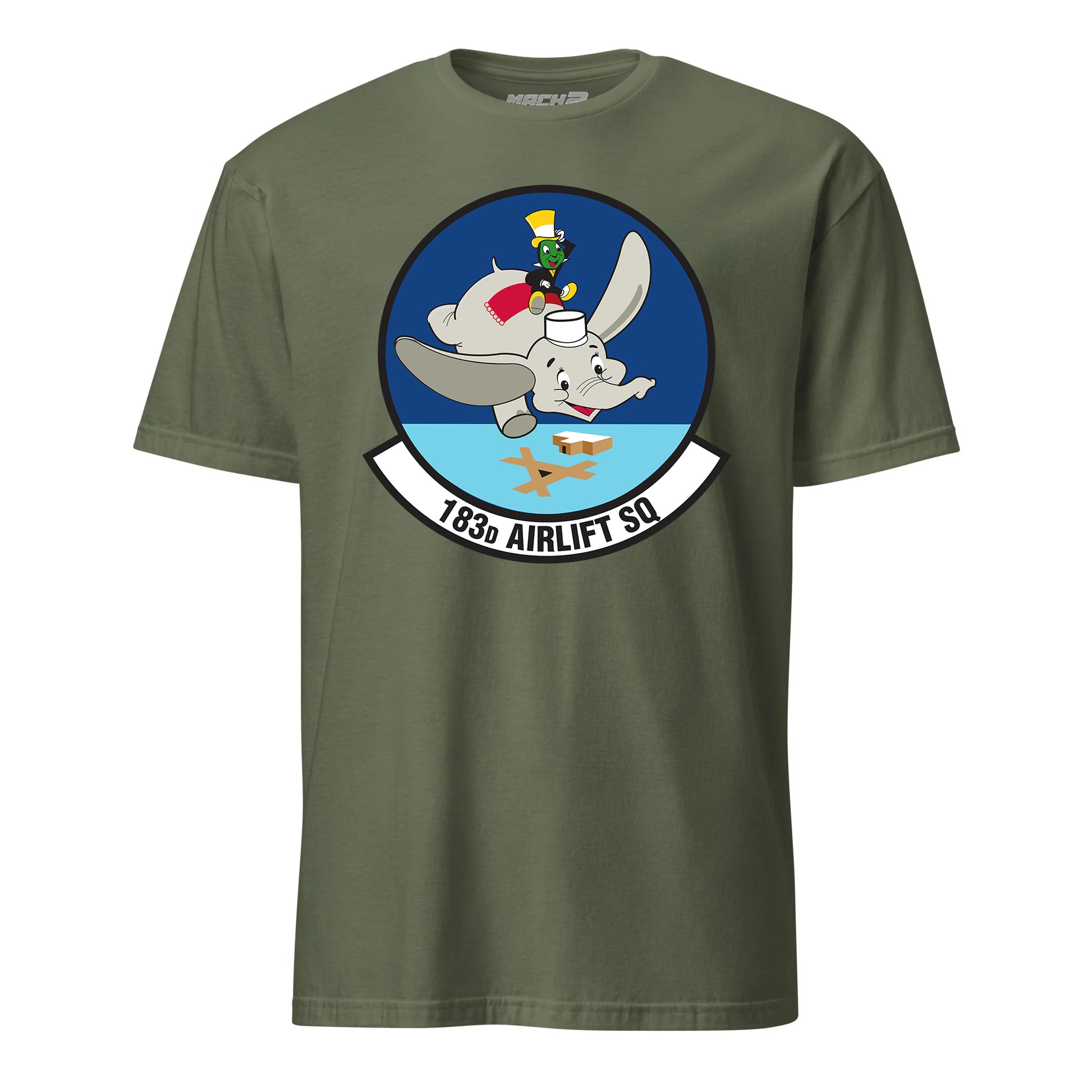 Mach2 Squadron Upload | 183RD AIRLIFT SQUADRON | T-Shirt | OD Green | MACH-SHORT-SLEEVE-FRONT-OD.jpg