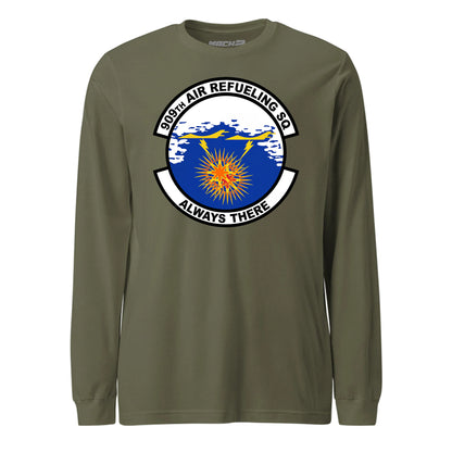 Mach2 Squadron Upload | 909TH AIR REFUELING SQUADRON | Long Sleeve | OD Green | MACH-LONG-SLEEVE-FRONT-OD.jpg