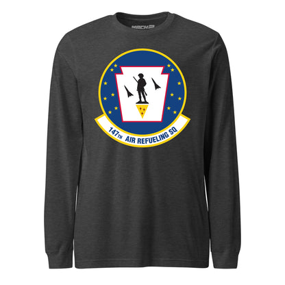 Mach2 Squadron Upload | 147TH AIR REFUELING SQUADRON | Long Sleeve | Charcoal Heather | MACH-LONG-SLEEVE-FRONT-CHARCOAL.jpg