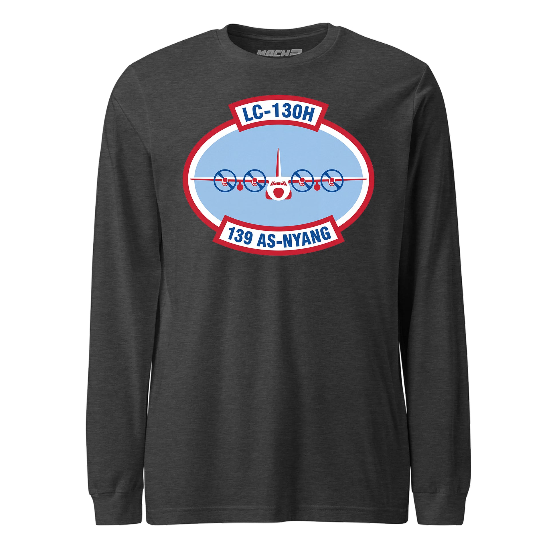 Mach2 Squadron Upload | 139TH AIRLIFT SQUADRON | Long Sleeve | Charcoal Heather | MACH-LONG-SLEEVE-FRONT-CHARCOAL.jpg