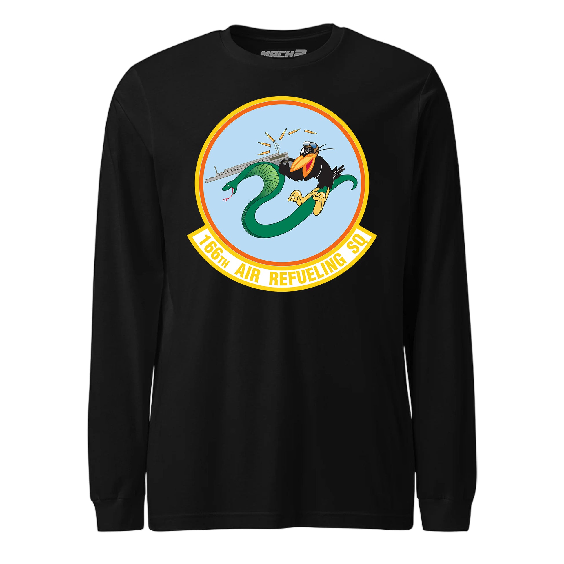 Mach2 Squadron Upload | 166TH AIR REFUELING SQUADRON | Long Sleeve | Black | MACH-LONG-SLEEVE-FRONT-BLACK.jpg