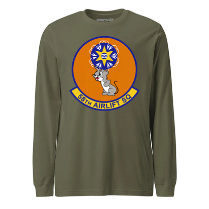 Mach2 Squadron Upload | 58TH AIRLIFT SQUADRON | Long Sleeve | OD Green | MACH-LONG-SLEEVE-FRONT-OD.jpg