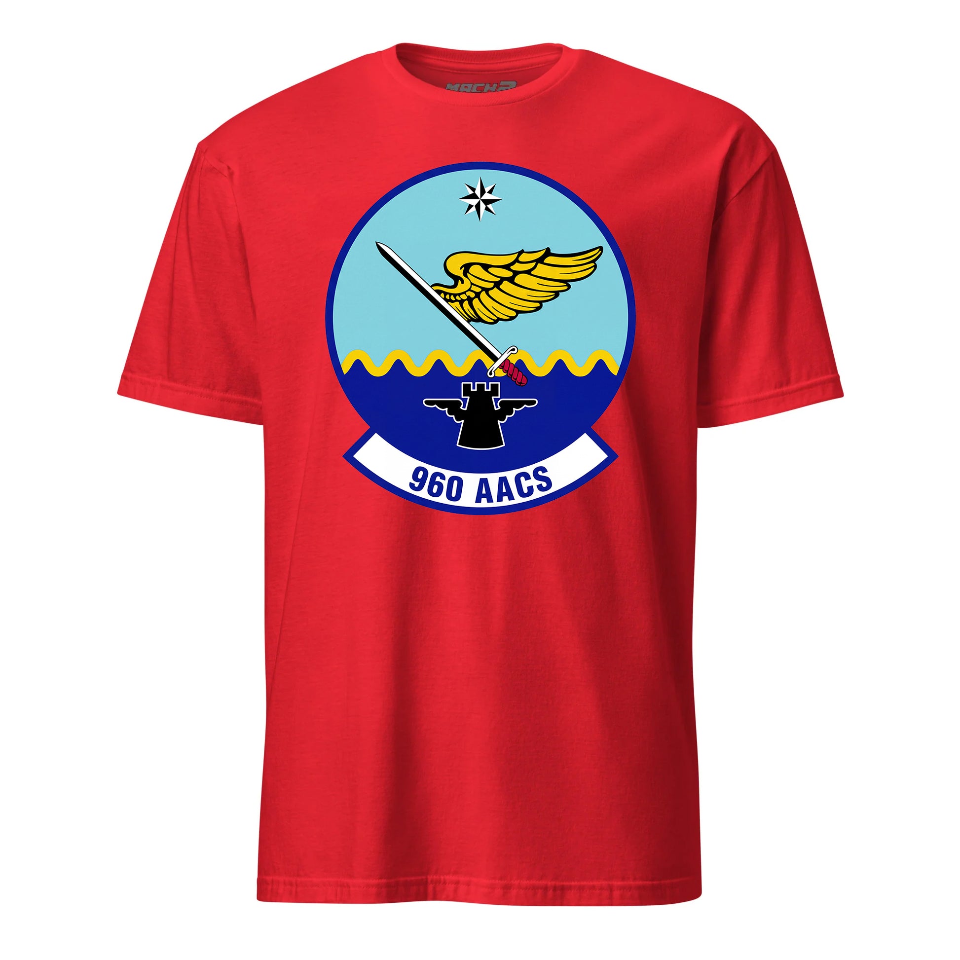 Mach2 Squadron Upload | 960TH AIRBORNE AIR CONTROL SQUADRON | T-Shirt | Red | MACH-SHORT-SLEEVE-FRONT-RED.jpg