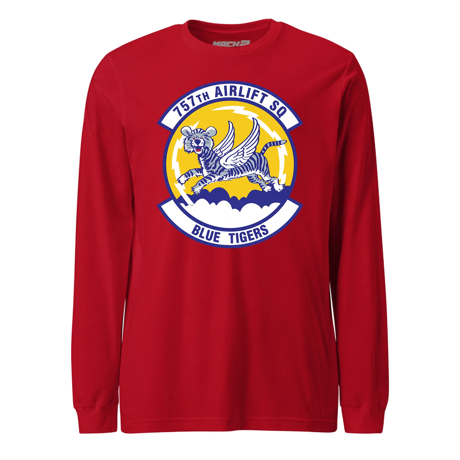 Mach2 Squadron Upload | 757TH AIRLIFT SQUADRON | Long Sleeve | Red | MACH-LONG-SLEEVE-FRONT-RED.jpg