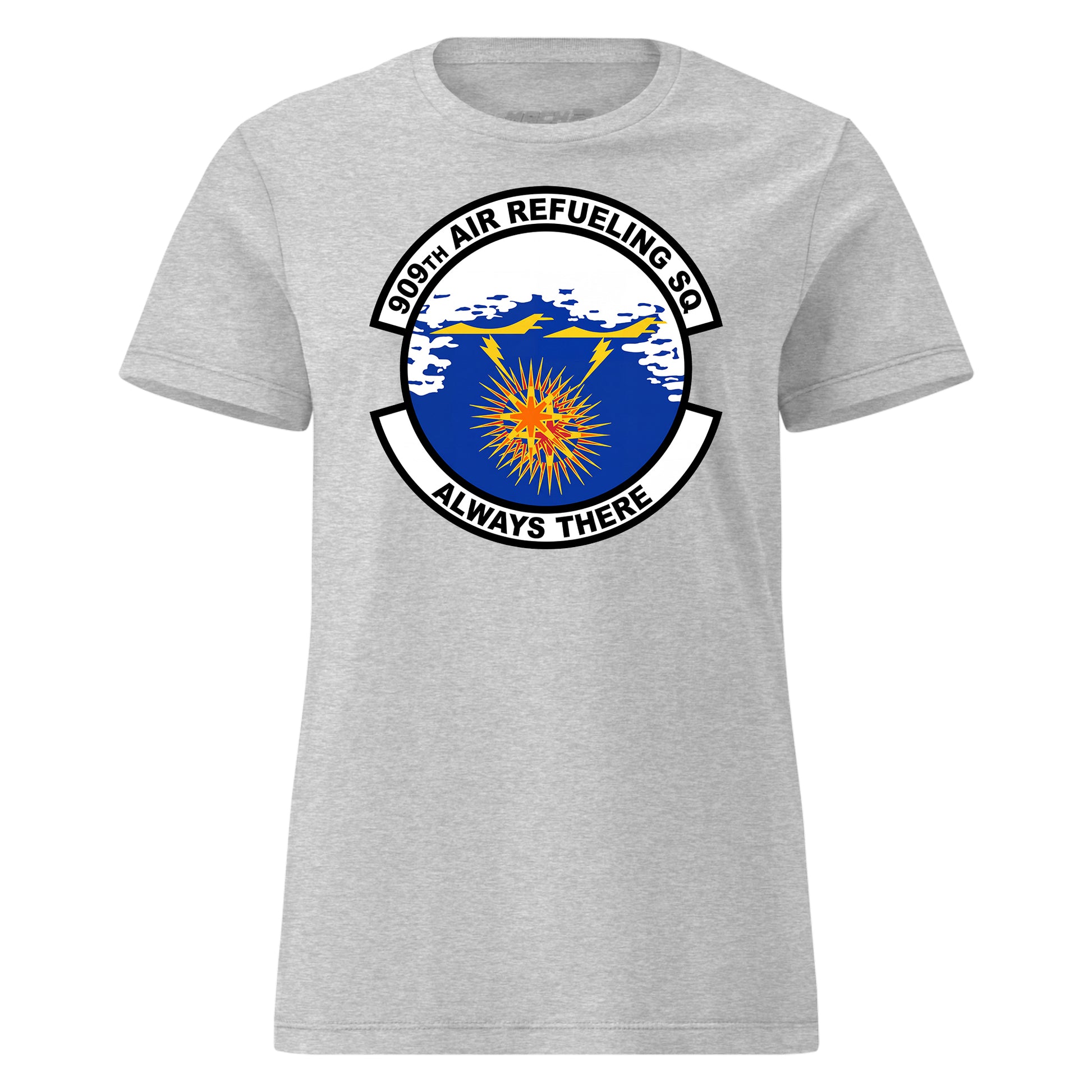 Mach2 Squadron Upload | 909TH AIR REFUELING SQUADRON | Womens | Heather Grey | MACH-WOMENS-FRONT-GREY.jpg