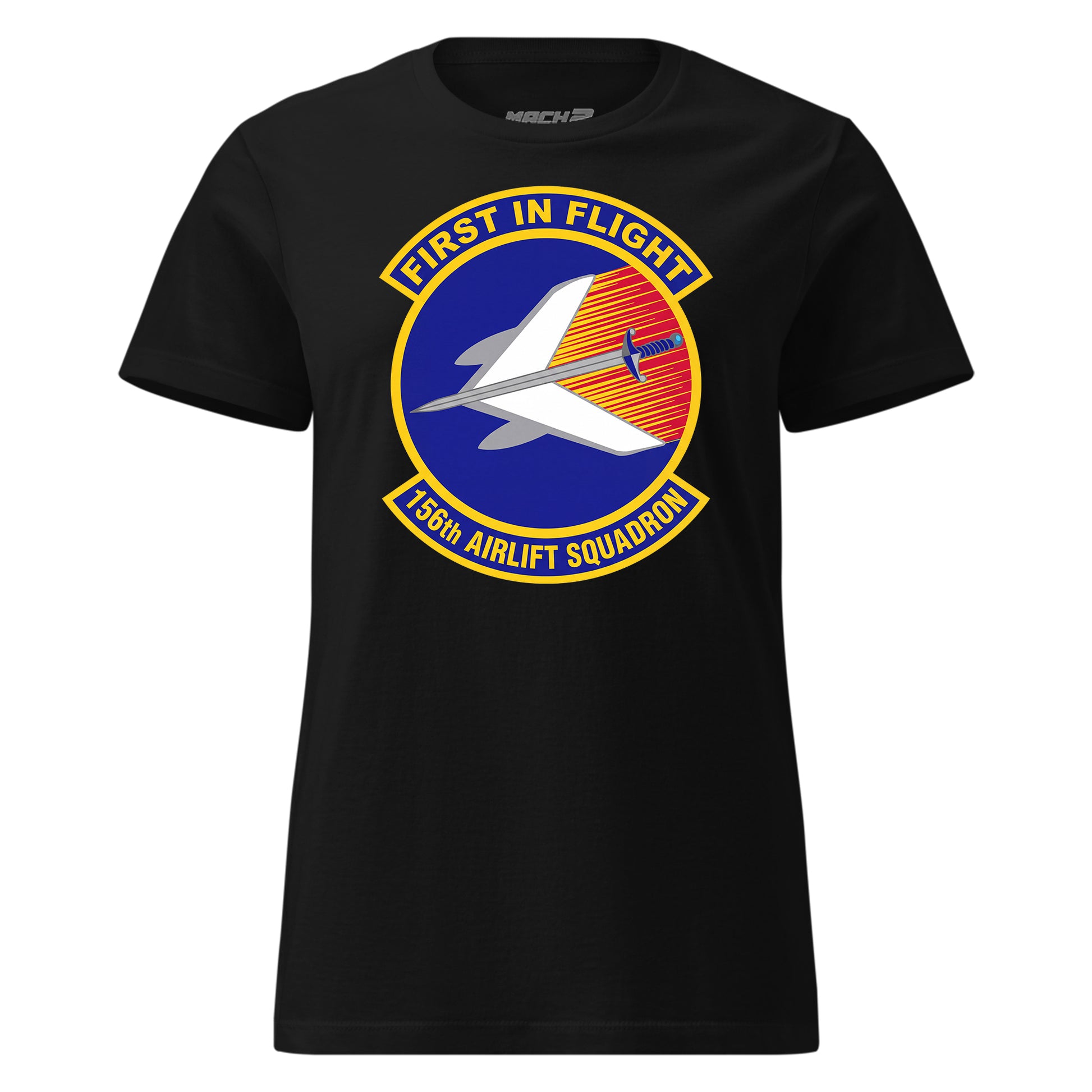 Mach2 Squadron Upload | 156TH AIRLIFT SQUADRON | Womens | Black | MACH-WOMENS-FRONT-BLACK.jpg