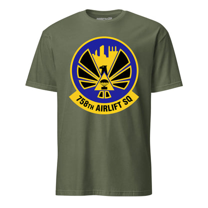 Mach2 Squadron Upload | 758TH AIRLIFT SQUADRON | T-Shirt | OD Green | MACH-SHORT-SLEEVE-FRONT-OD.jpg
