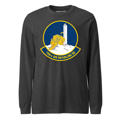 Mach2 Squadron Upload | 756TH AIR REFUELING SQUADRON | Long Sleeve | Charcoal Heather | MACH-LONG-SLEEVE-FRONT-CHARCOAL.jpg