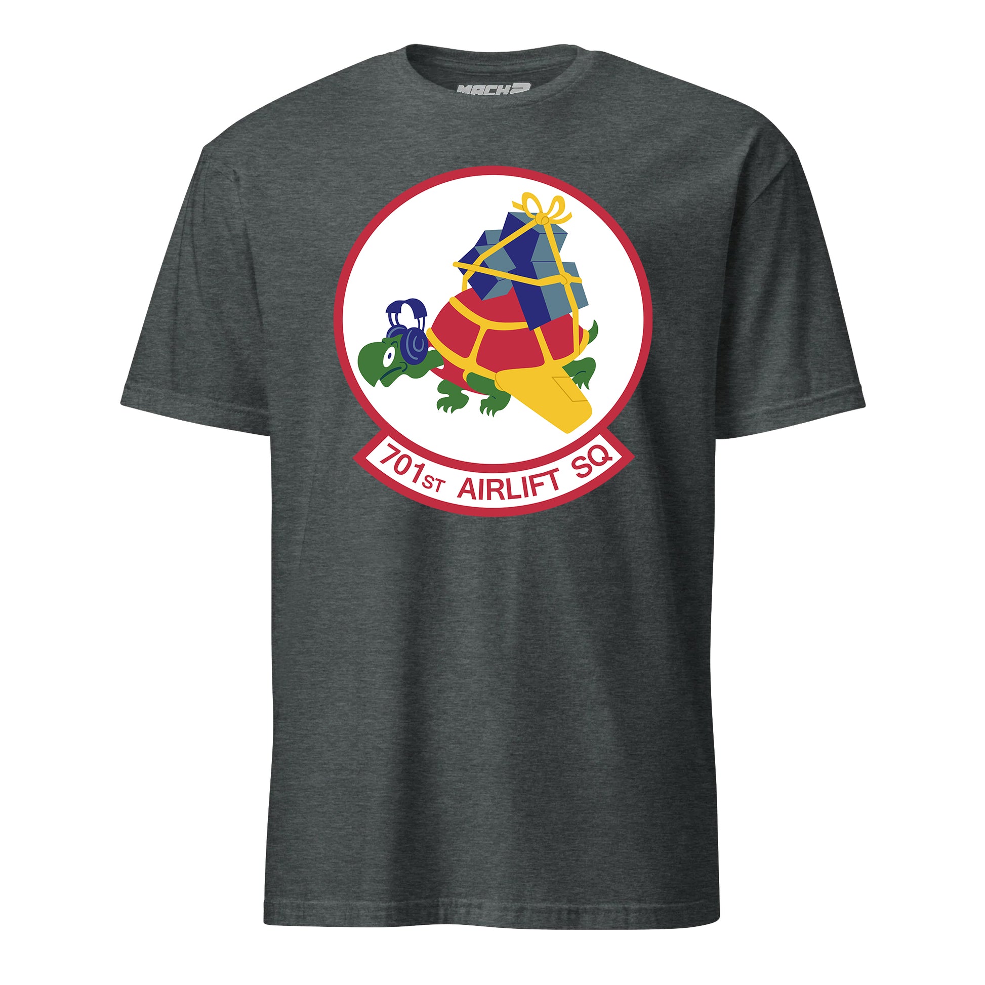 Mach2 Squadron Upload | 701ST AIRLIFT SQUADRON | T-Shirt | Charcoal Heather | MACH-SHORT-SLEEVE-FRONT-CHARCOAL.jpg