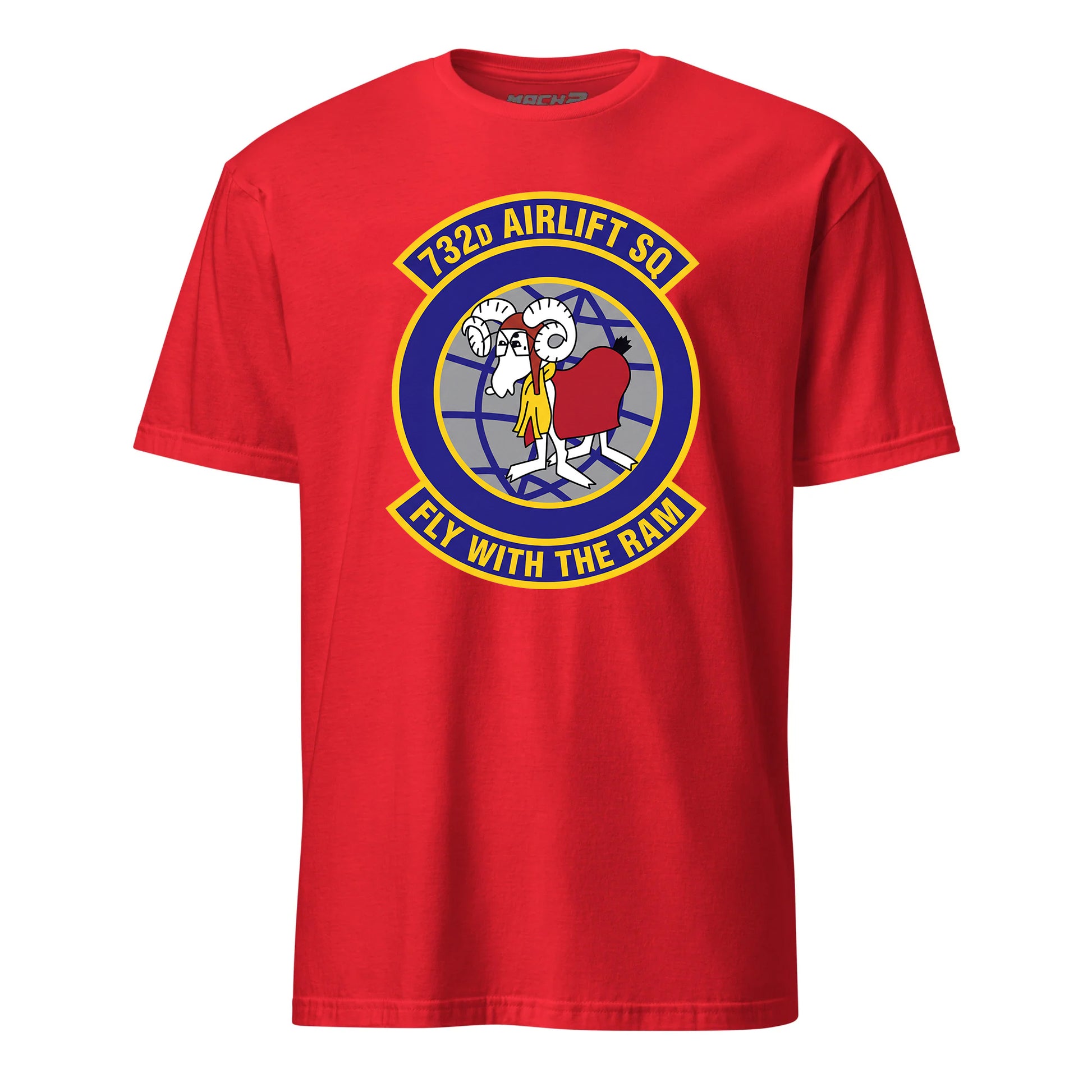 Mach2 Squadron Upload | 732ND AIRLIFT SQUADRON | T-Shirt | Red | MACH-SHORT-SLEEVE-FRONT-RED.jpg