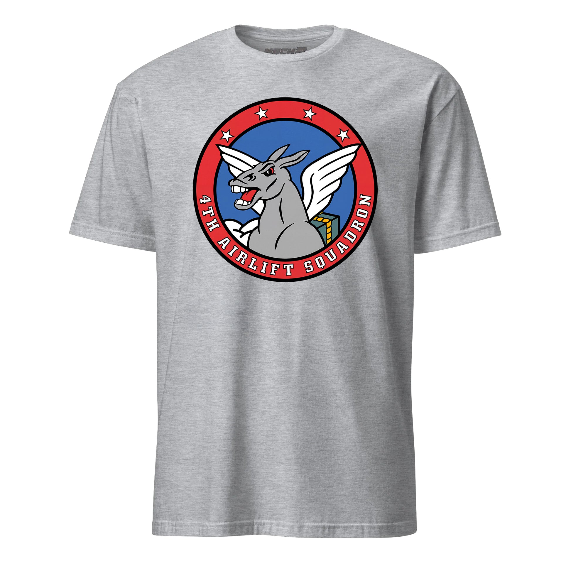 Mach2 Squadron Upload | 4TH AIRLIFT SQUADRON | T-Shirt | Heather Grey | MACH-SHORT-SLEEVE-FRONT-GREY.jpg