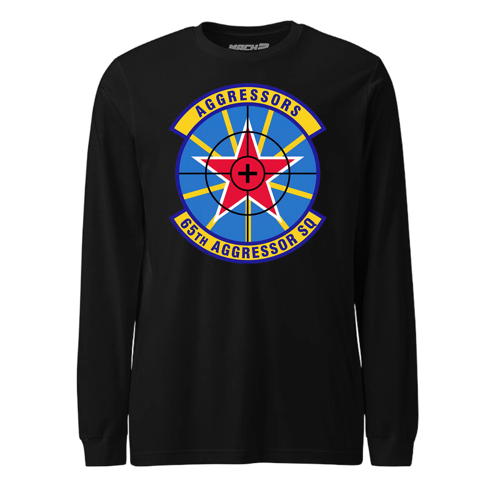 Mach2 Squadron Upload | 65TH AGGRESSOR SQUADRON | Long Sleeve | Black | MACH-LONG-SLEEVE-FRONT-BLACK.jpg