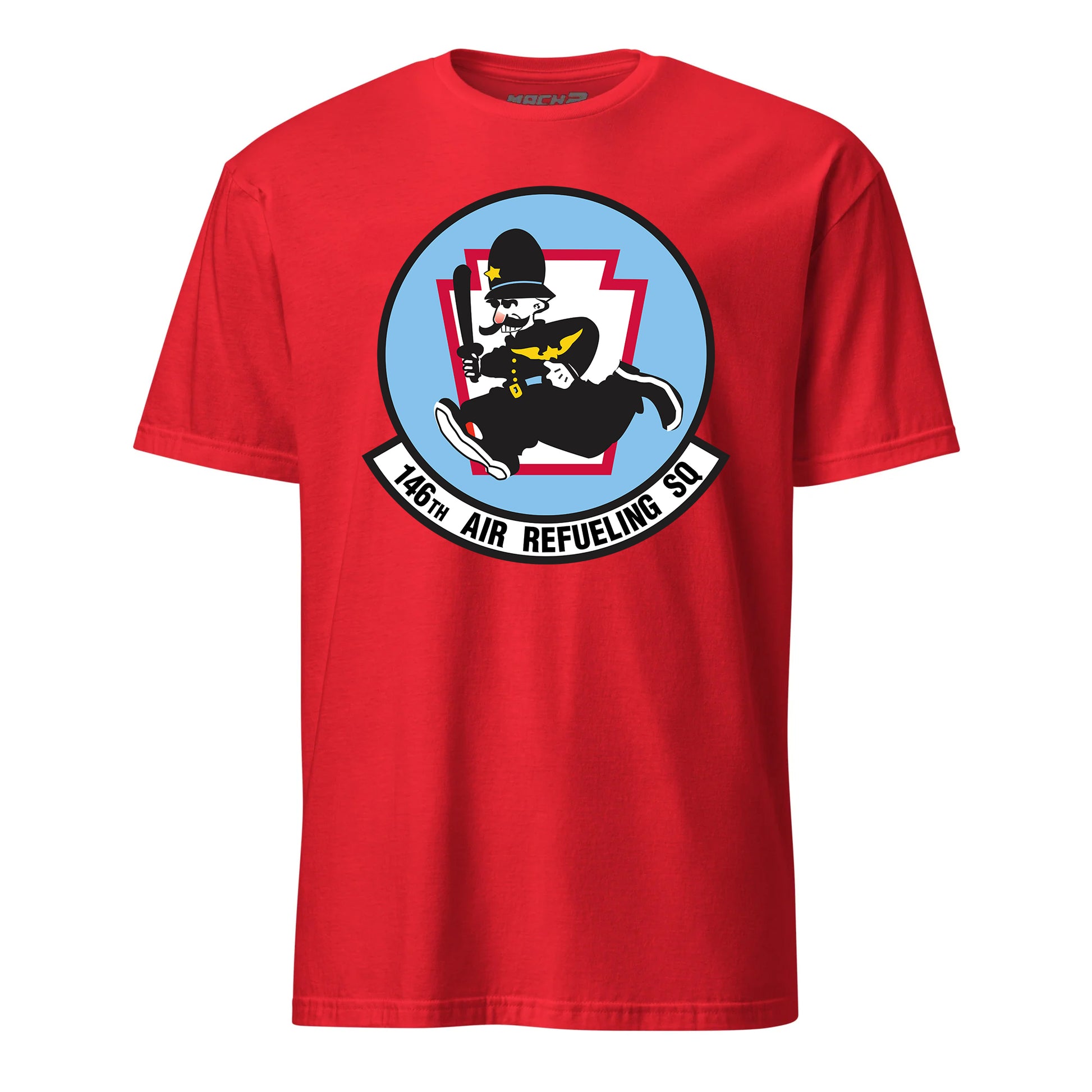Mach2 Squadron Upload | 146TH AIR REFUELING SQUADRON | T-Shirt | Red | MACH-SHORT-SLEEVE-FRONT-RED.jpg