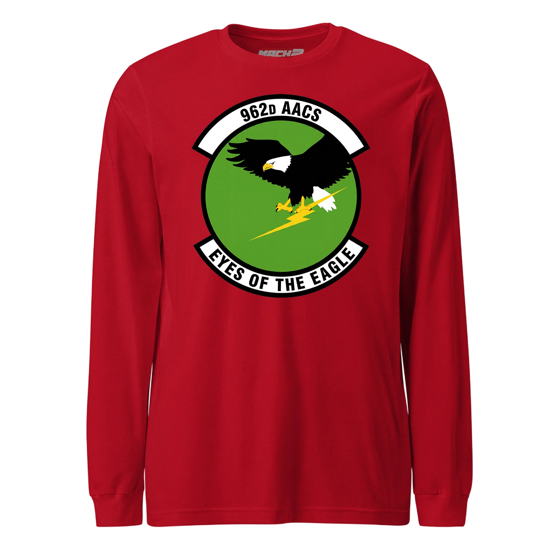 Mach2 Squadron Upload | 962ND AIRBORNE AIR CONTROL SQUADRON | Long Sleeve | Red | MACH-LONG-SLEEVE-FRONT-RED.jpg