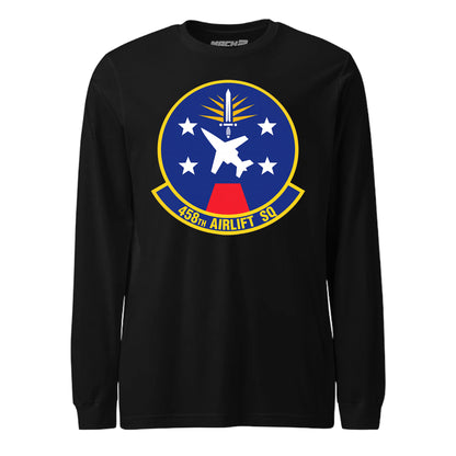 Mach2 Squadron Upload | 458TH AIRLIFT SQUADRON | Long Sleeve | Black | MACH-LONG-SLEEVE-FRONT-BLACK.jpg