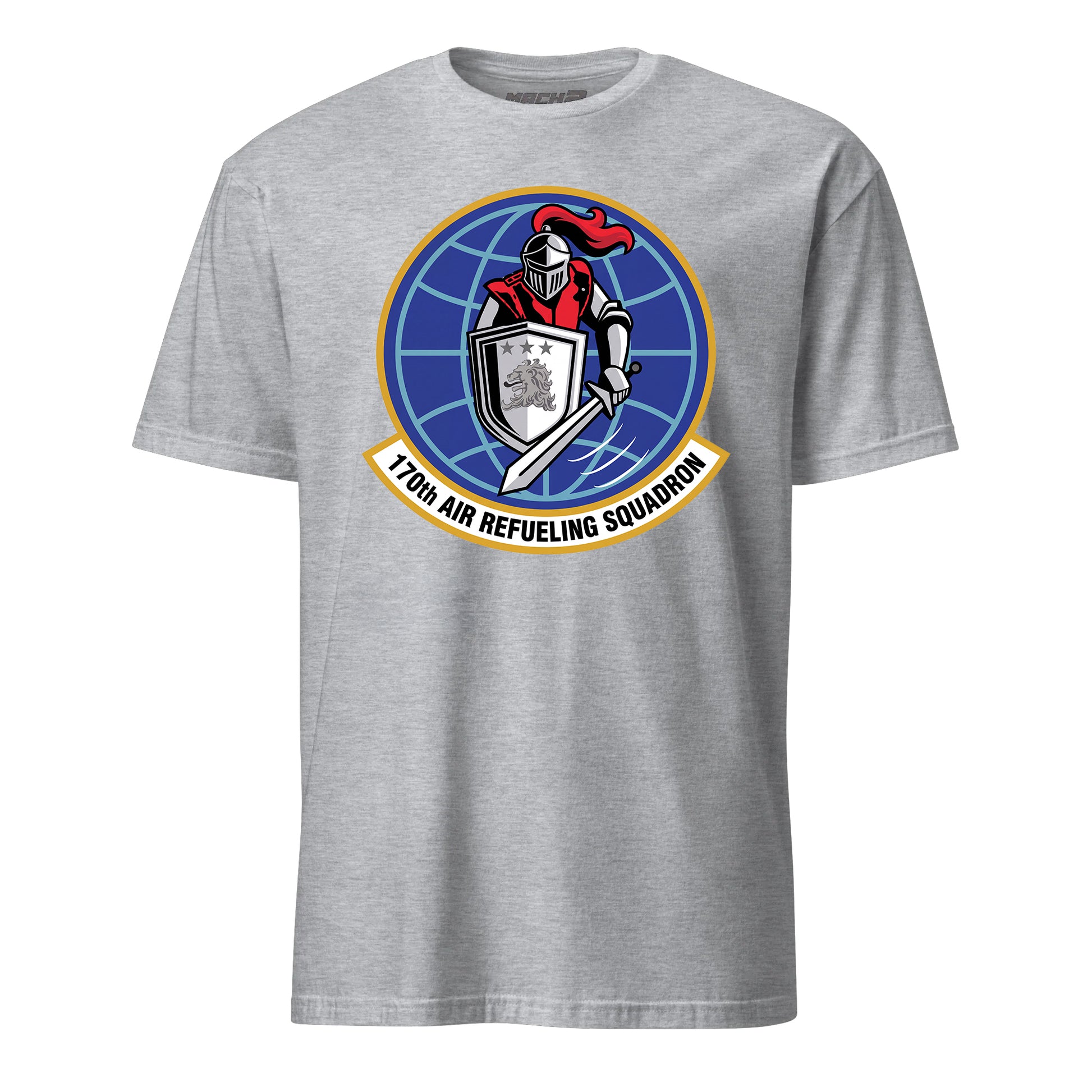 Mach2 Squadron Upload | 170TH AIR REFUELING SQUADRON | T-Shirt | Heather Grey | MACH-SHORT-SLEEVE-FRONT-GREY.jpg