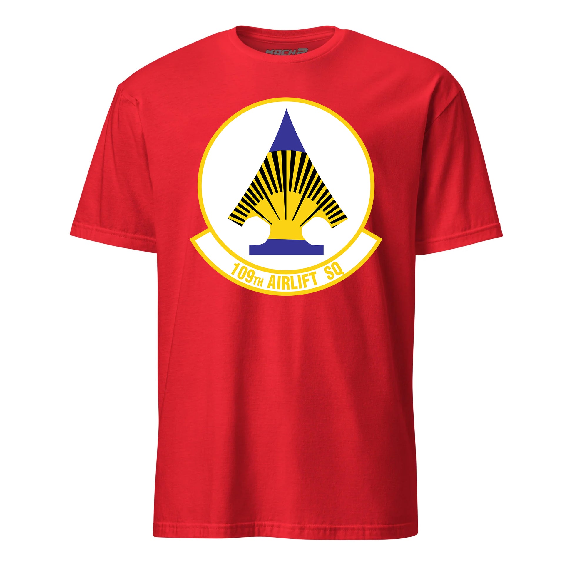 Mach2 Squadron Upload | 109TH AIRLIFT SQUADRON | T-Shirt | Red | MACH-SHORT-SLEEVE-FRONT-RED.jpg