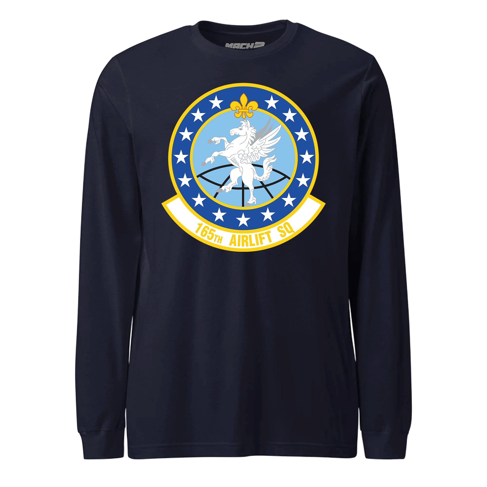 Mach2 Squadron Upload | 165TH AIRLIFT SQUADRON | Long Sleeve | Navy | MACH-LONG-SLEEVE-FRONT-NAVY.jpg