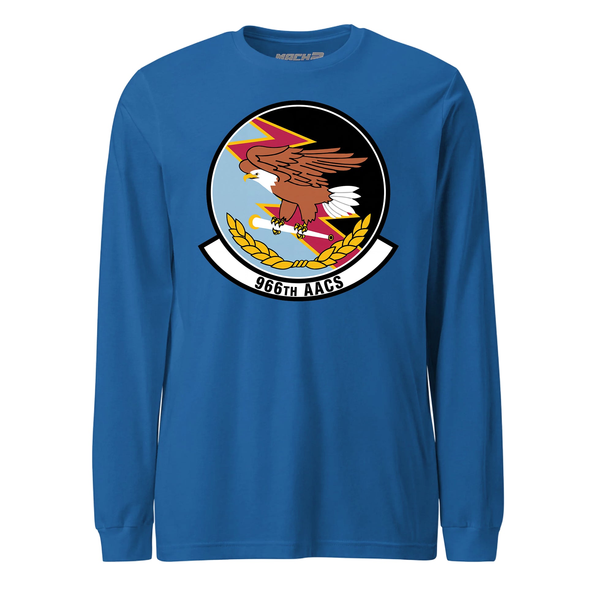 Mach2 Squadron Upload | 966TH AIRBORNE AIR CONTROL SQUADRON | Long Sleeve | Royal | MACH-LONG-SLEEVE-FRONT-ROYAL.jpg