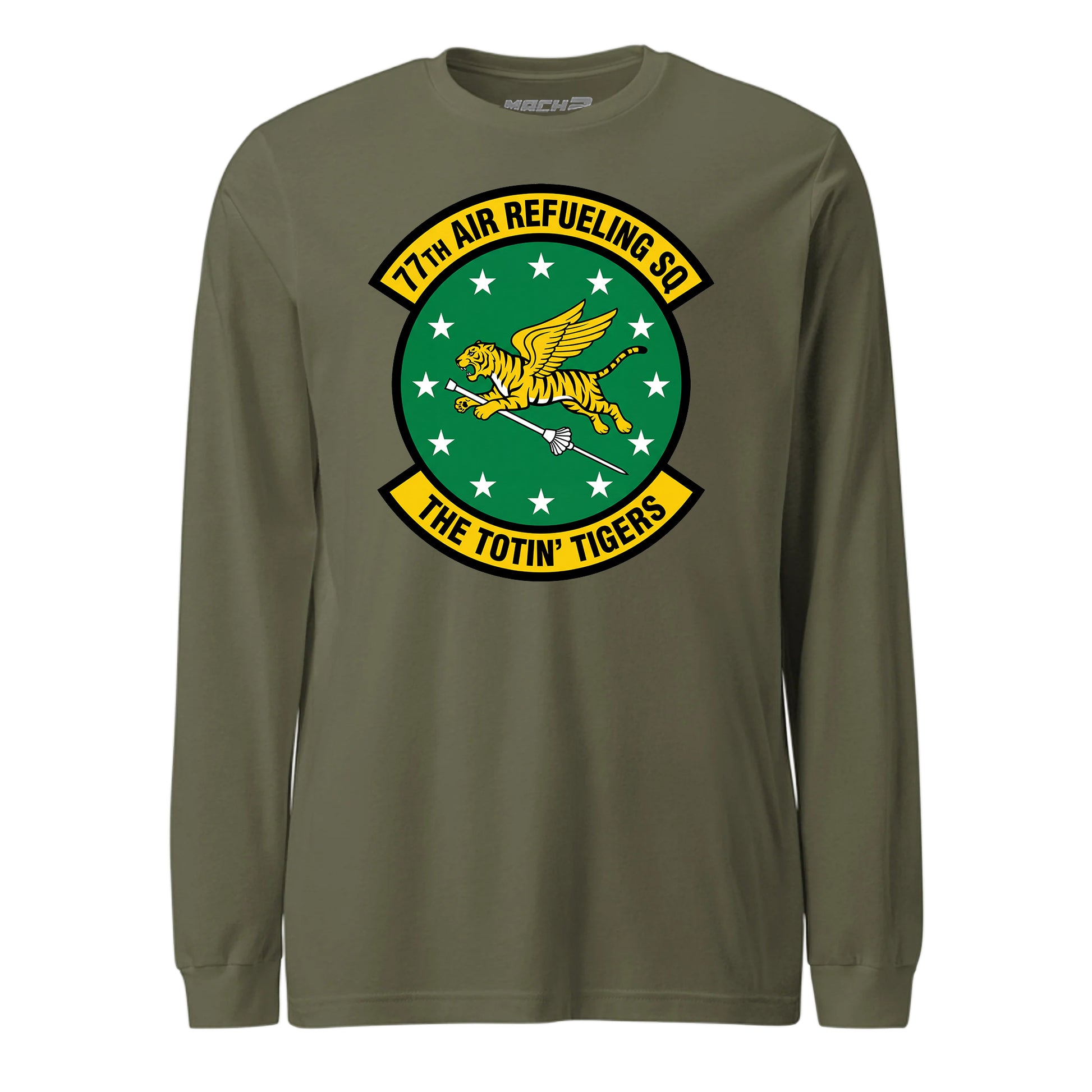 Mach2 Squadron Upload | 77TH AIR REFUELING SQUADRON | Long Sleeve | OD Green | MACH-LONG-SLEEVE-FRONT-OD.jpg