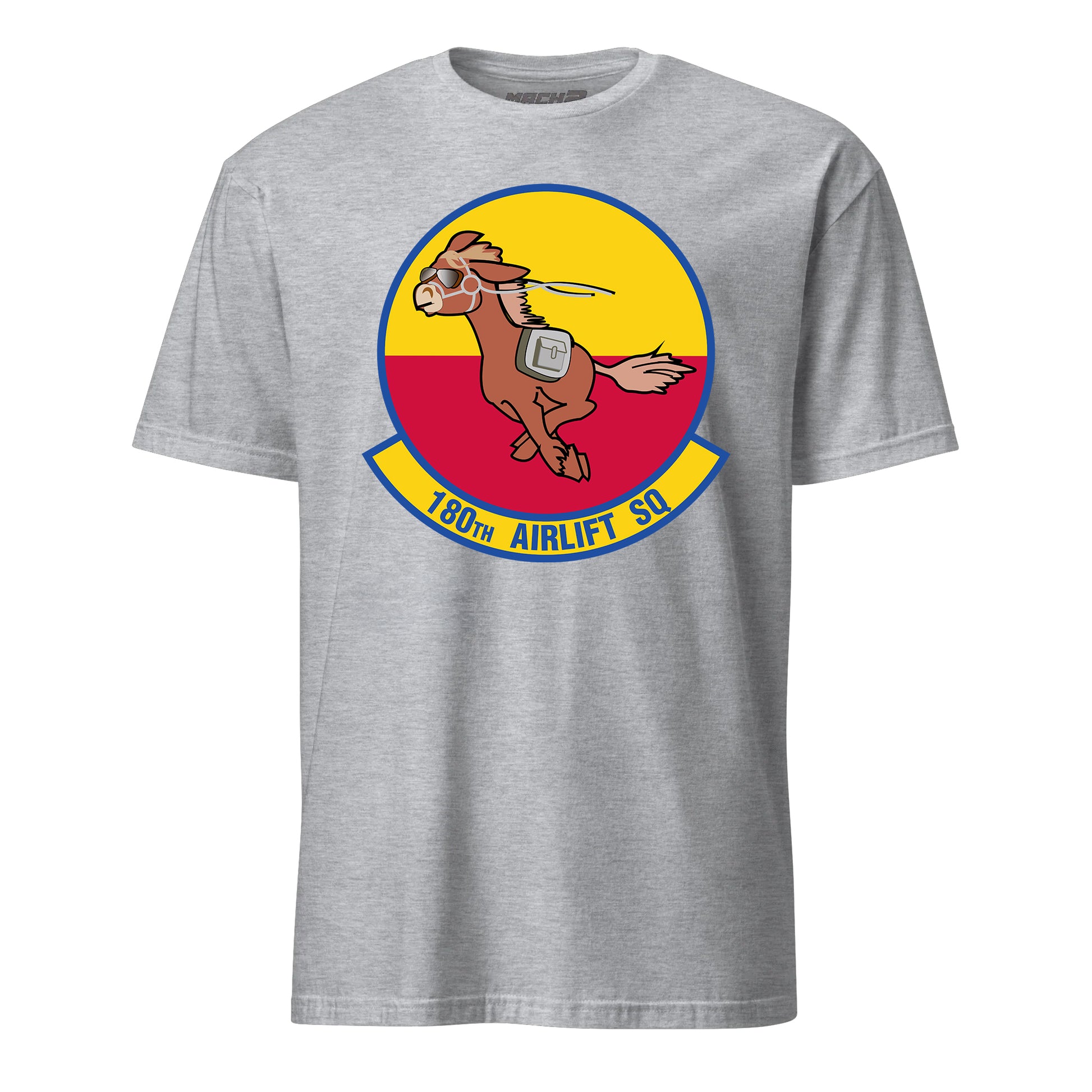 Mach2 Squadron Upload | 180TH AIRLIFT SQUADRON | T-Shirt | Heather Grey | MACH-SHORT-SLEEVE-FRONT-GREY.jpg
