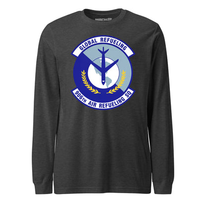 Mach2 Squadron Upload | 906TH AIR REFUELING SQUADRON | Long Sleeve | Charcoal Heather | MACH-LONG-SLEEVE-FRONT-CHARCOAL.jpg