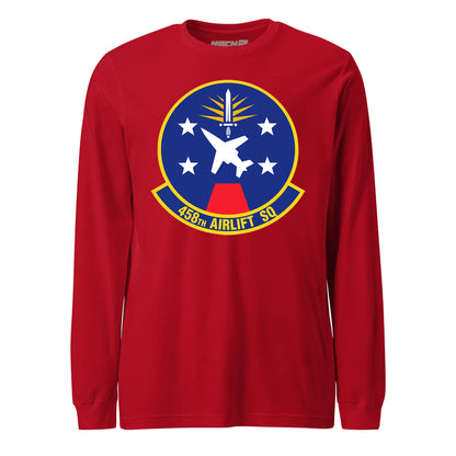 Mach2 Squadron Upload | 458TH AIRLIFT SQUADRON | Long Sleeve | Red | MACH-LONG-SLEEVE-FRONT-RED.jpg