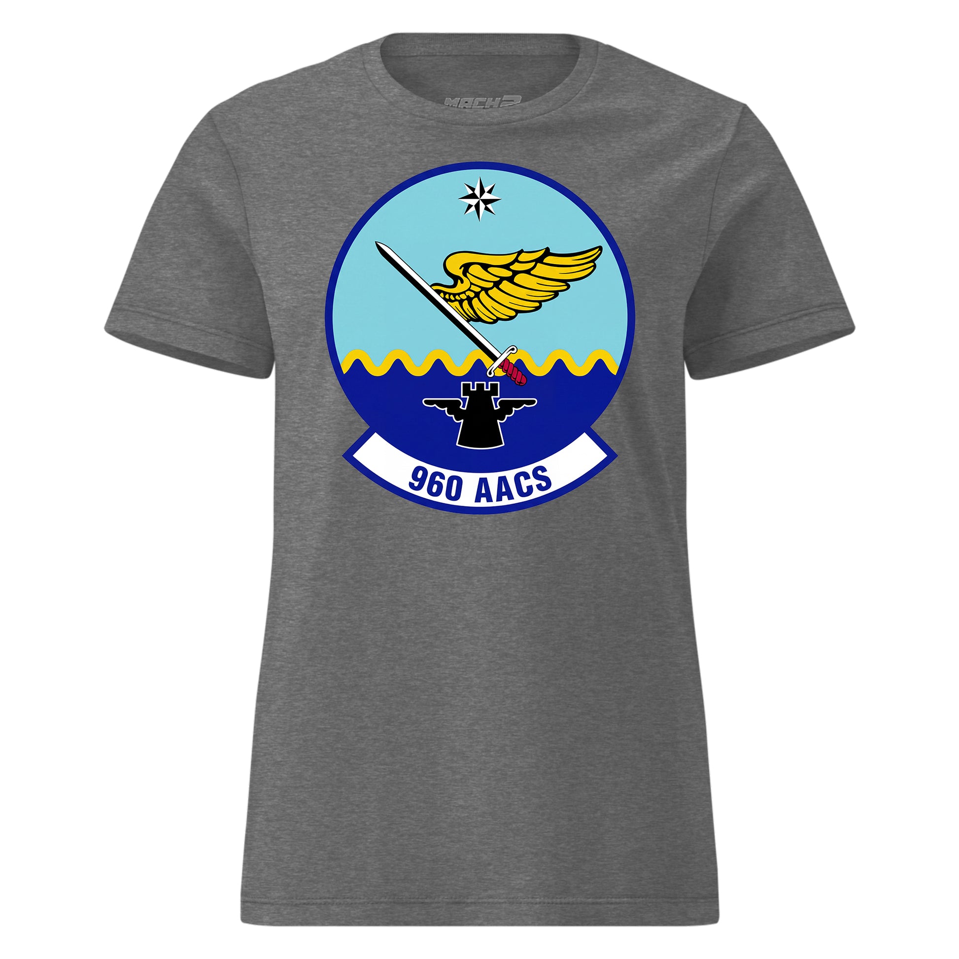 Mach2 Squadron Upload | 960TH AIRBORNE AIR CONTROL SQUADRON | Womens | Charcoal Heather | MACH-WOMENS-FRONT-CHARCOAL.jpg