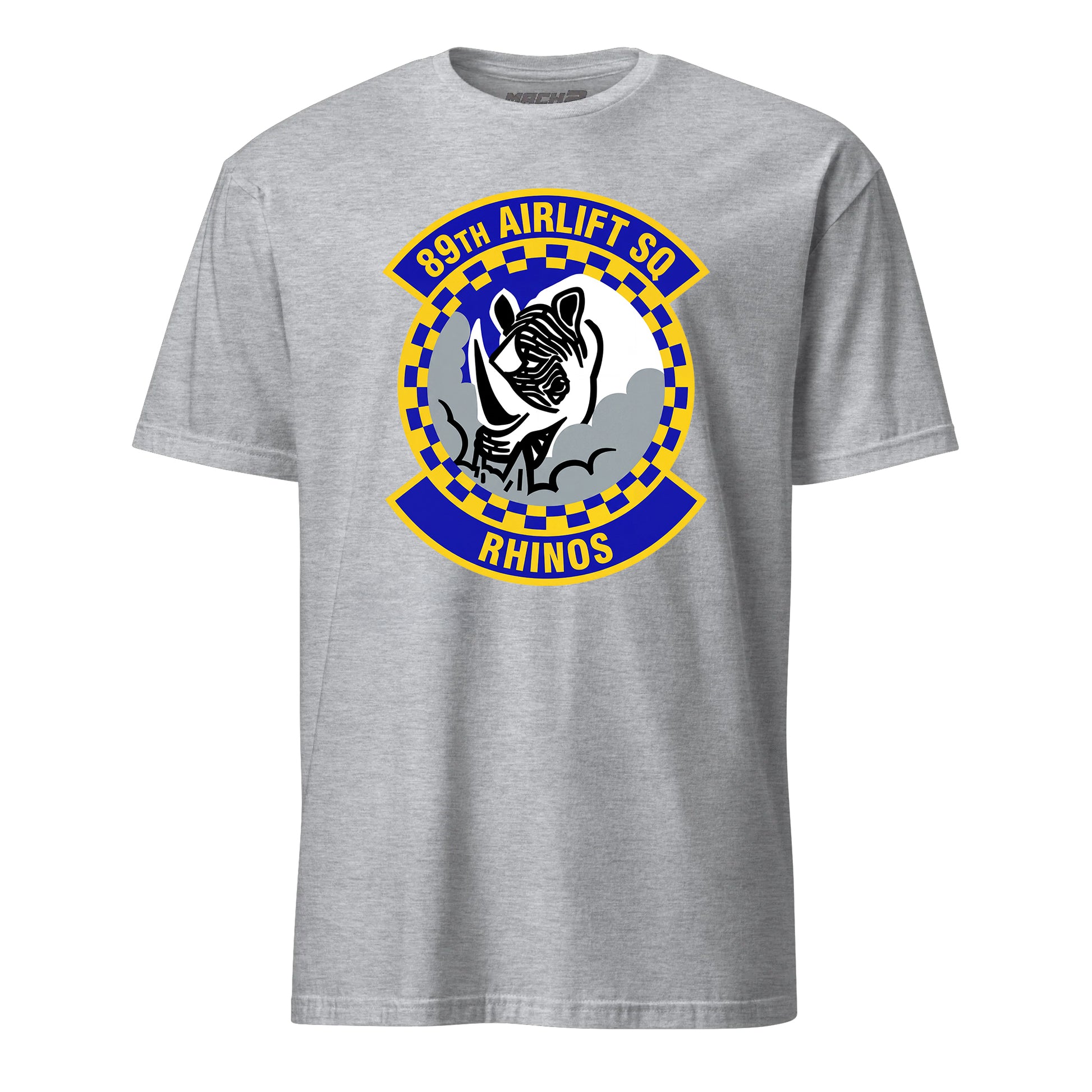 Mach2 Squadron Upload | 89TH AIRLIFT SQUADRON | T-Shirt | Heather Grey | MACH-SHORT-SLEEVE-FRONT-GREY.jpg