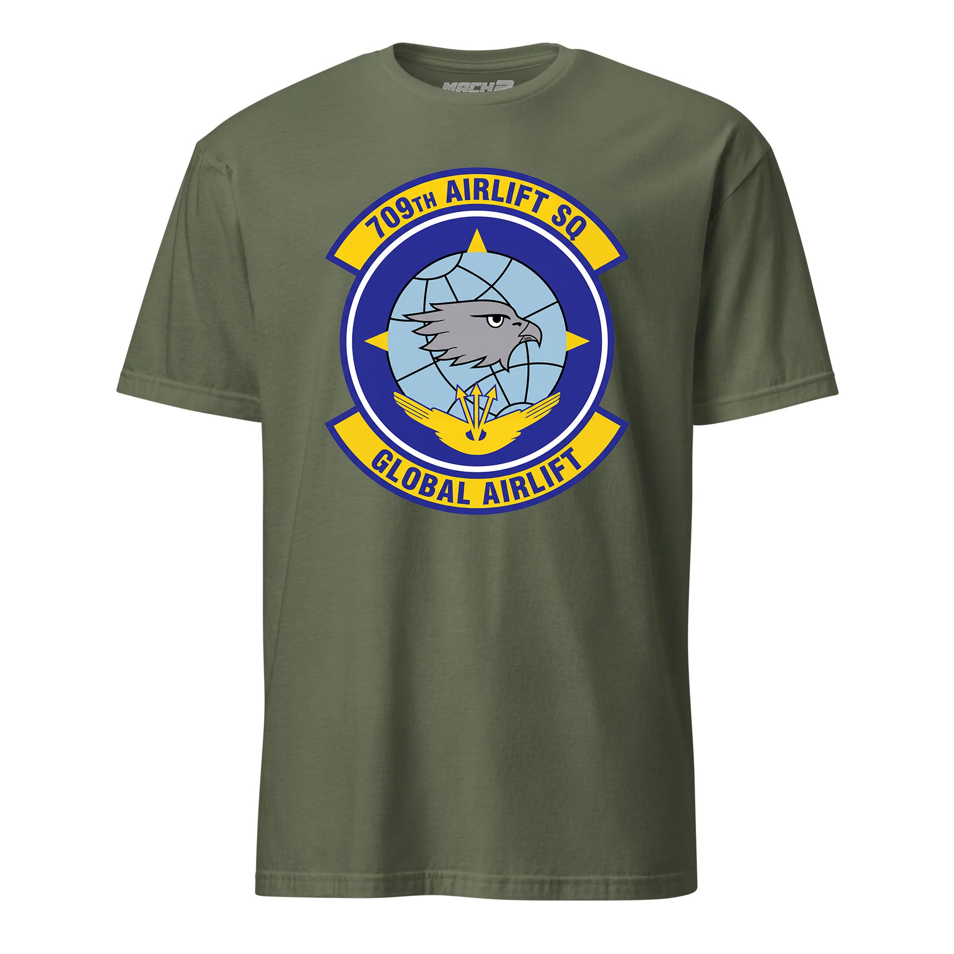 Mach2 Squadron Upload | 709TH AIRLIFT SQUADRON | T-Shirt | OD Green | MACH-SHORT-SLEEVE-FRONT-OD.jpg