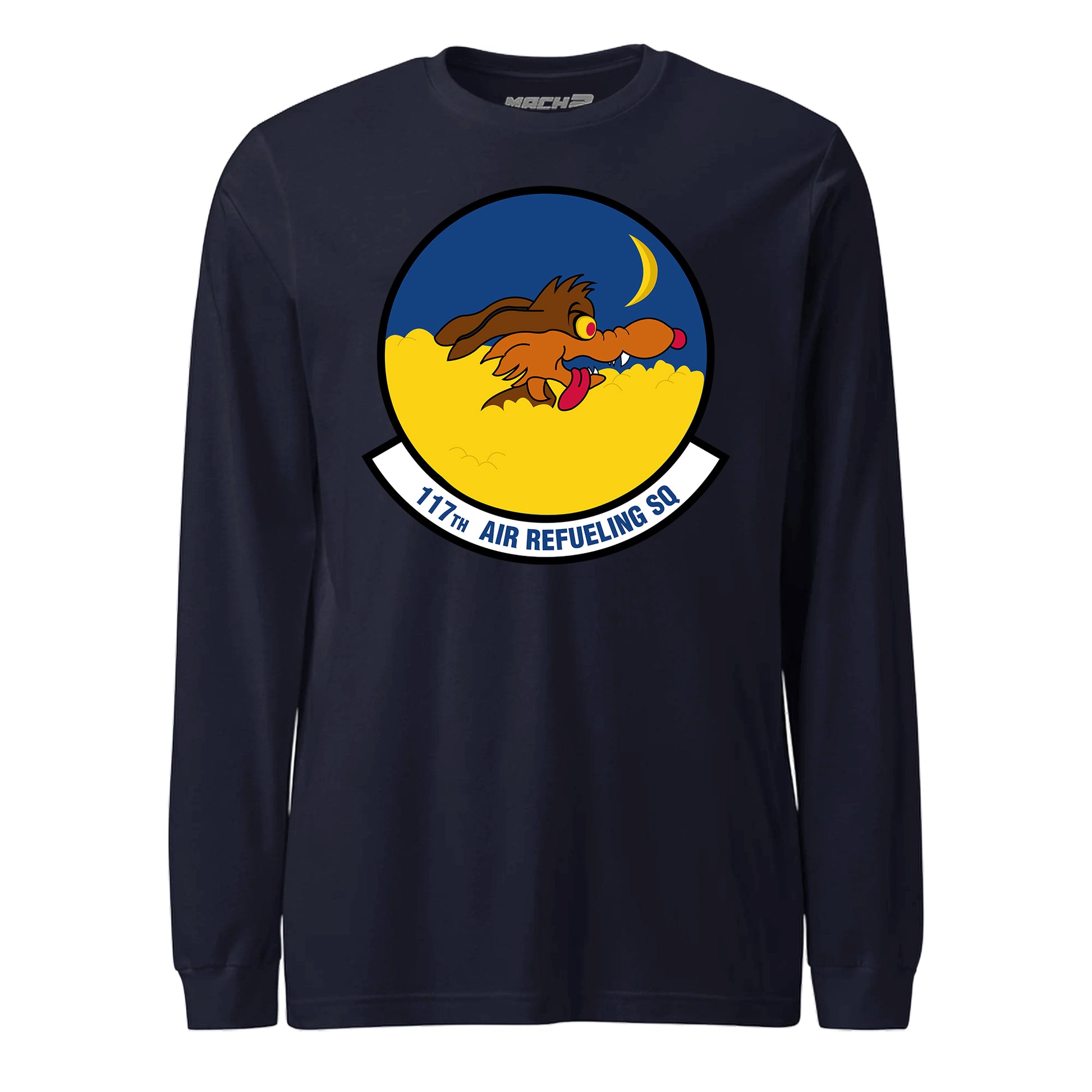 Mach2 Squadron Upload | 117TH AIR REFUELING SQUADRON | Long Sleeve | Navy | MACH-LONG-SLEEVE-FRONT-NAVY.jpg
