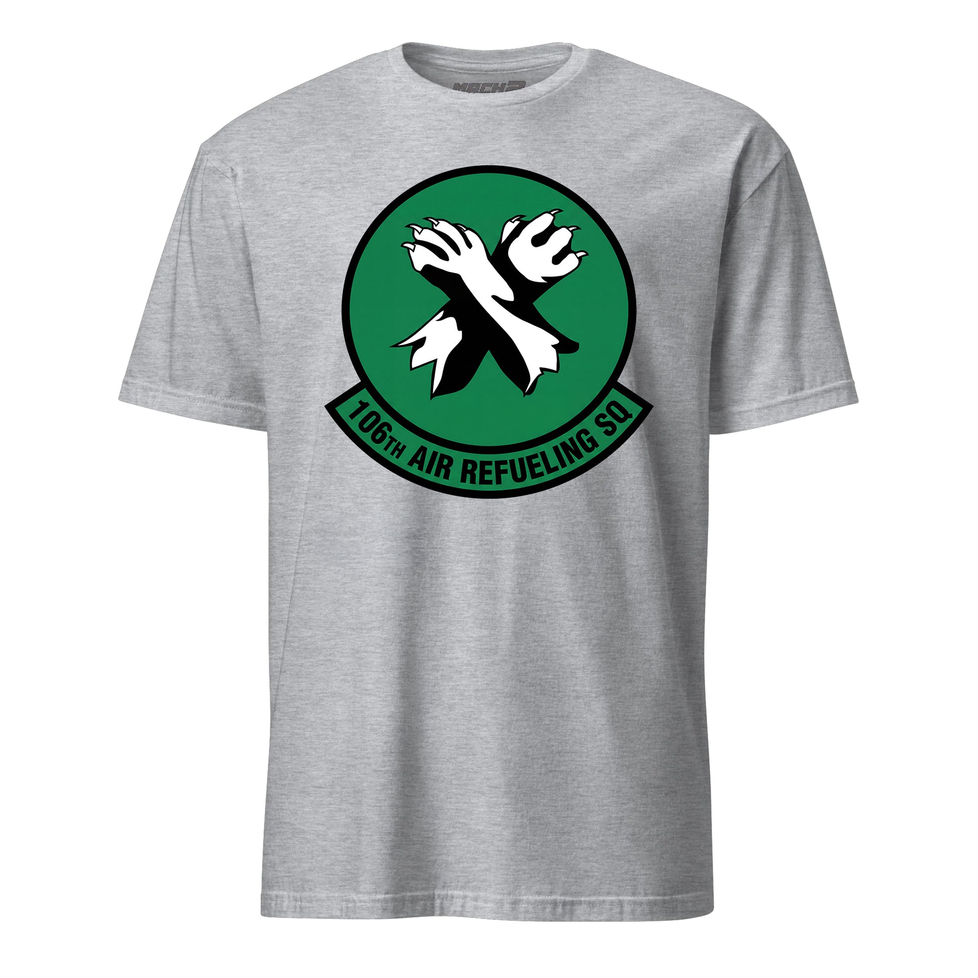 Mach2 Squadron Upload | 106TH AIR REFUELING SQUADRON | T-Shirt | Heather Grey | MACH-SHORT-SLEEVE-FRONT-GREY.jpg