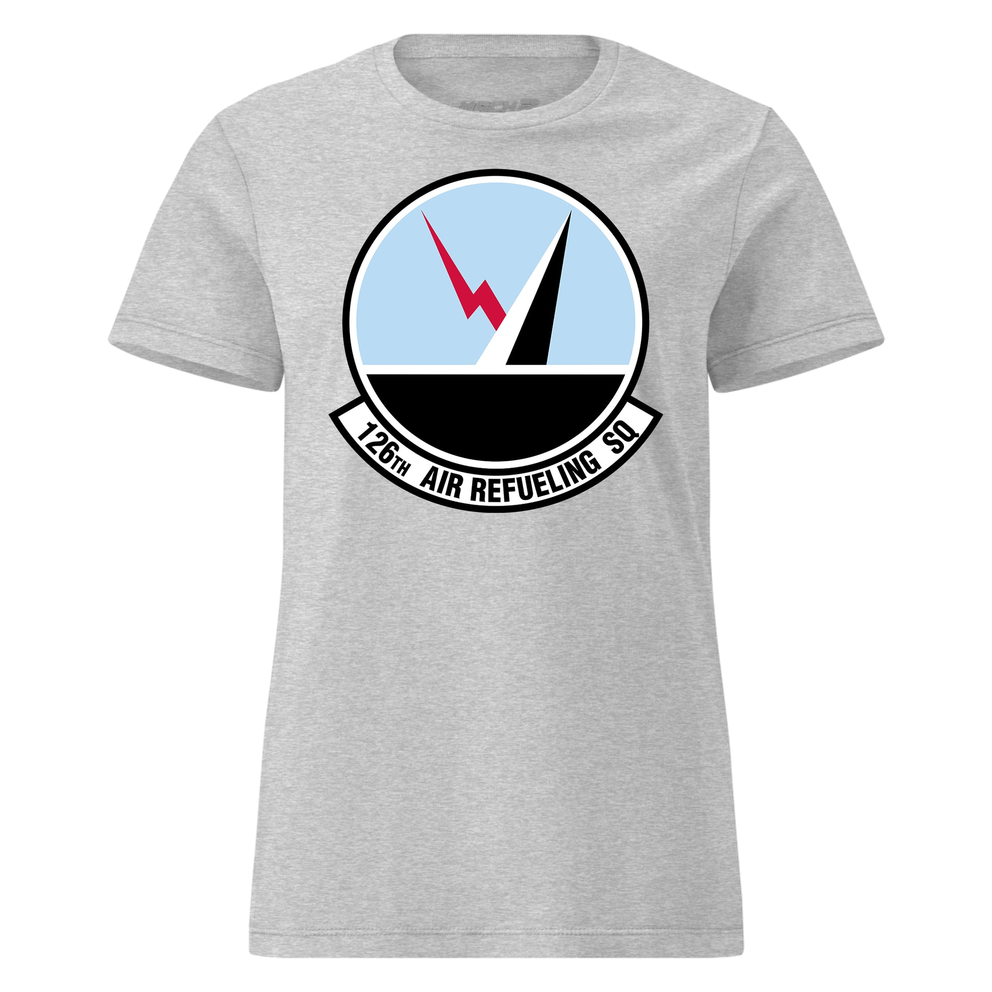 Mach2 Squadron Upload | 126TH AIR REFUELING SQUADRON | Womens | Heather Grey | MACH-WOMENS-FRONT-GREY.jpg