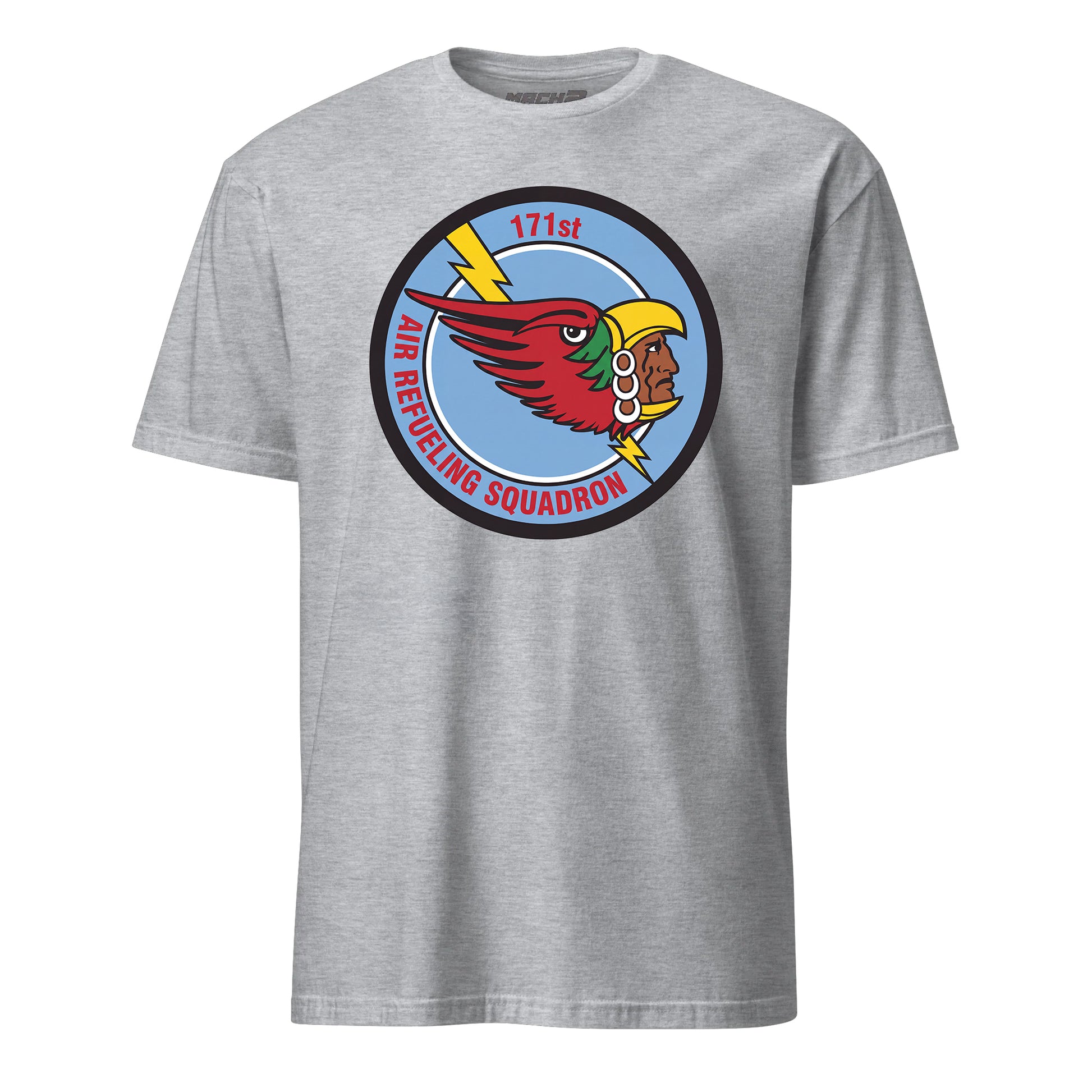 Mach2 Squadron Upload | 171ST AIR REFUELING SQUADRON | T-Shirt | Heather Grey | MACH-SHORT-SLEEVE-FRONT-GREY.jpg