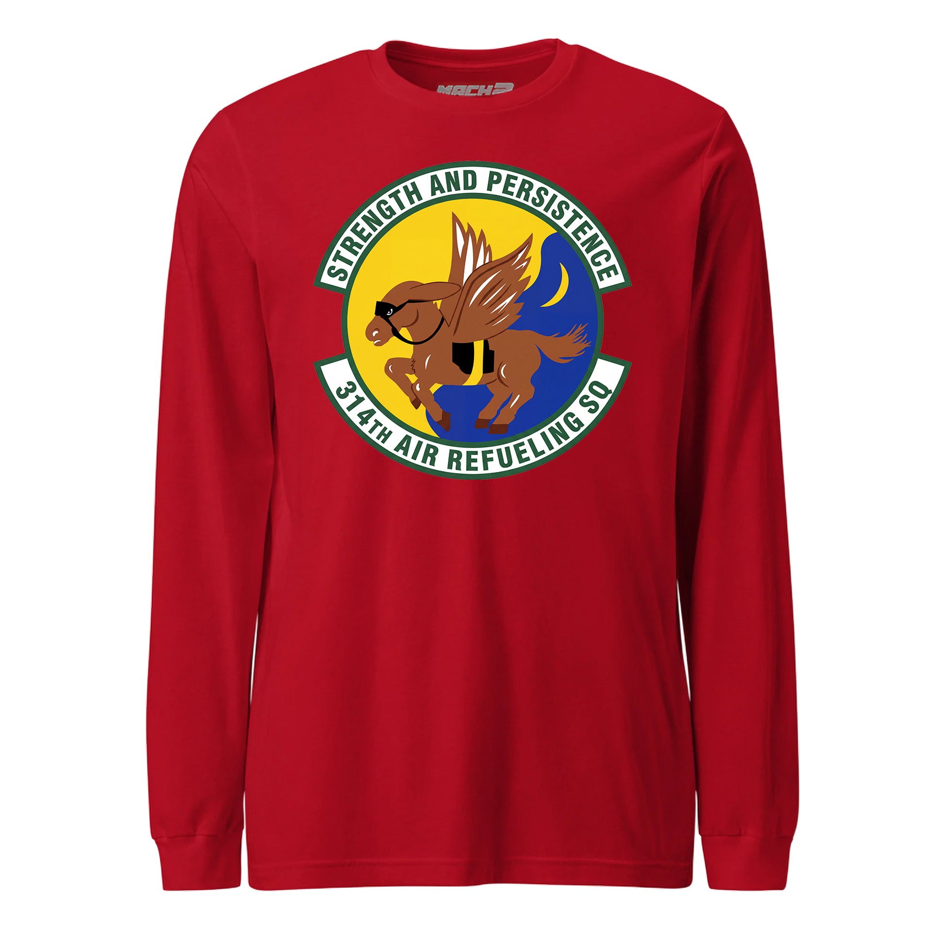 Mach2 Squadron Upload | 314TH AIR REFUELING SQUADRON | Long Sleeve | Red | MACH-LONG-SLEEVE-FRONT-RED.jpg