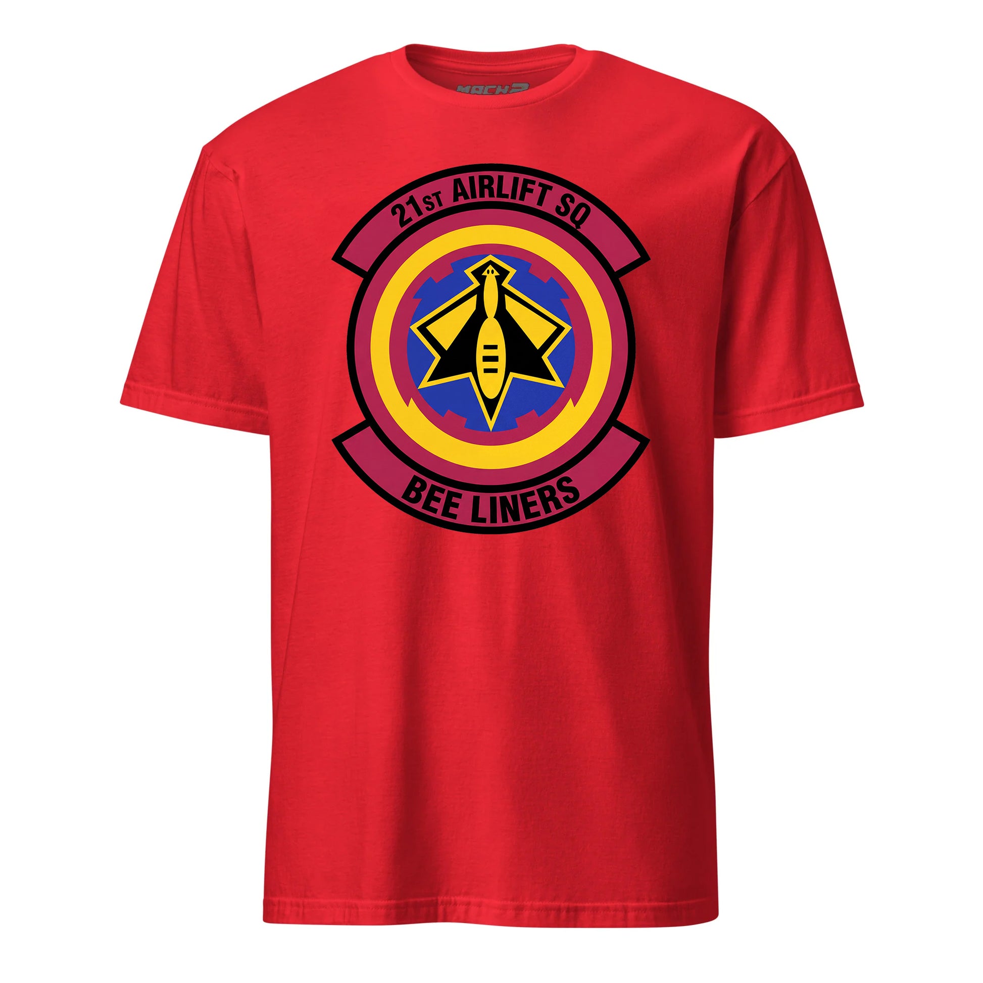 Mach2 Squadron Upload | 21ST AIRLIFT SQUADRON | T-Shirt | Red | MACH-SHORT-SLEEVE-FRONT-RED.jpg