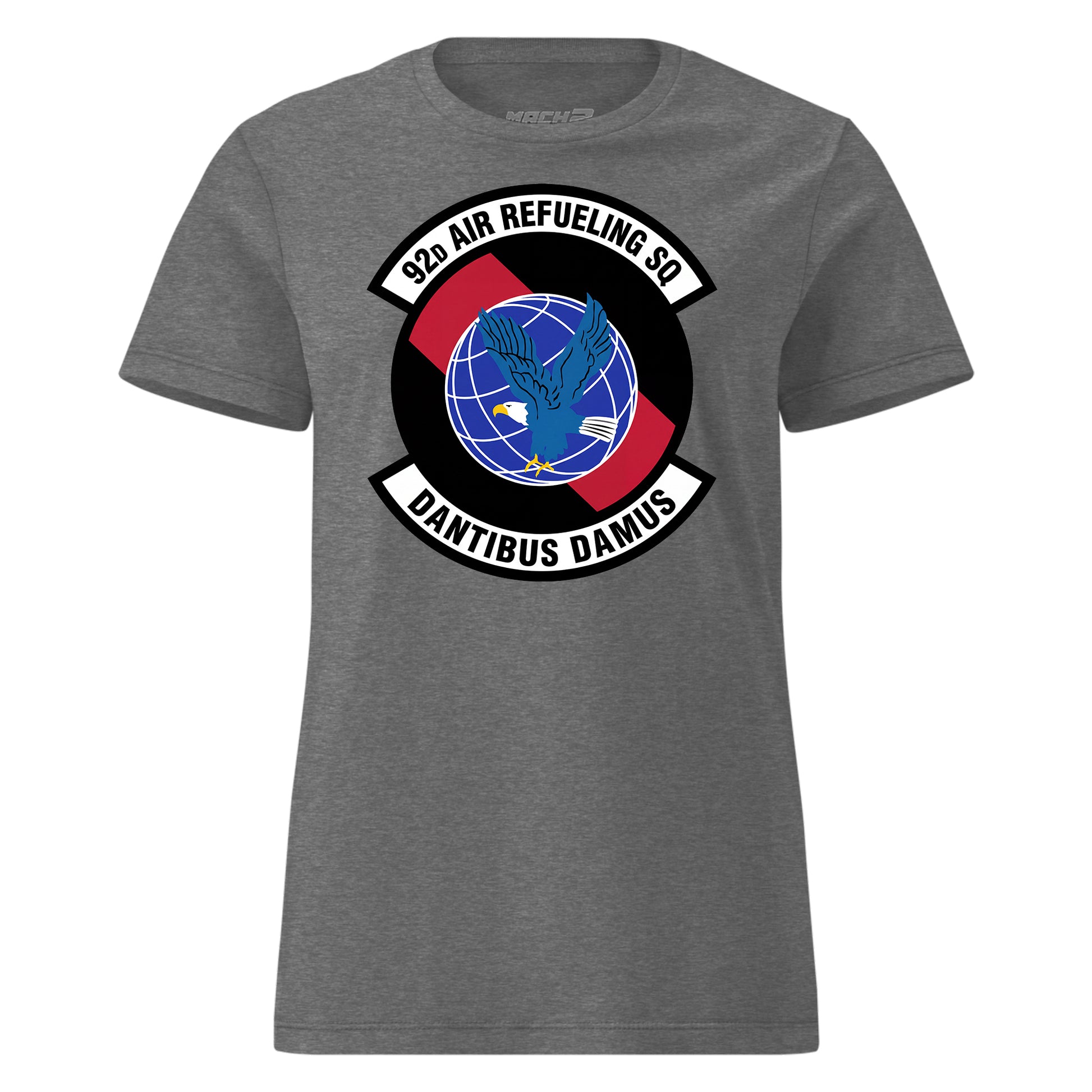 Mach2 Squadron Upload | 92ND AIR REFUELING SQUADRON | Womens | Charcoal Heather | MACH-WOMENS-FRONT-CHARCOAL.jpg
