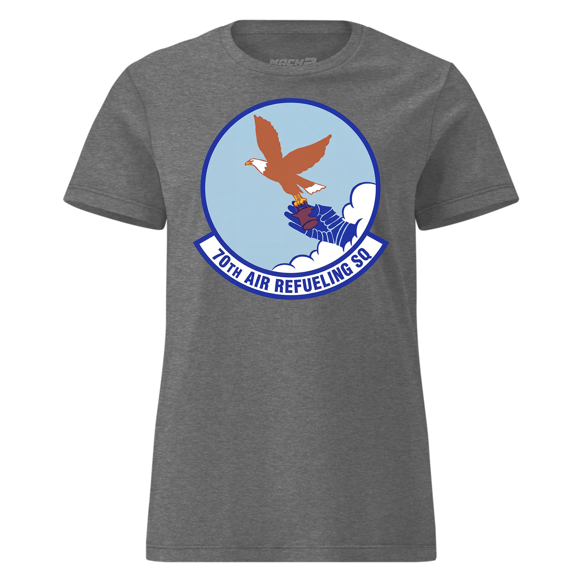 Mach2 Squadron Upload | 70TH AIR REFUELING SQUADRON | Womens | Charcoal Heather | MACH-WOMENS-FRONT-CHARCOAL.jpg