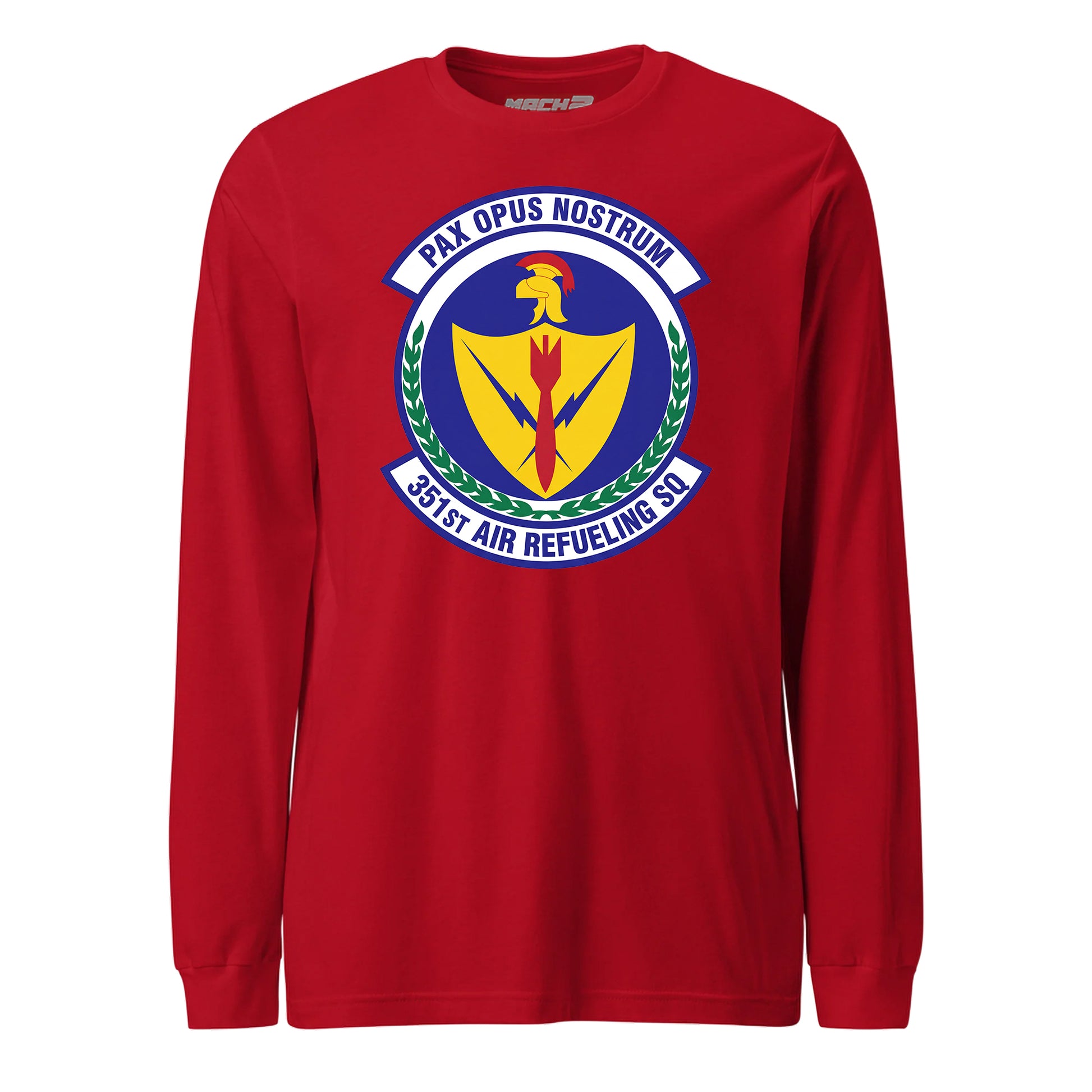 Mach2 Squadron Upload | 351ST AIR REFUELING SQUADRON | Long Sleeve | Red | MACH-LONG-SLEEVE-FRONT-RED.jpg