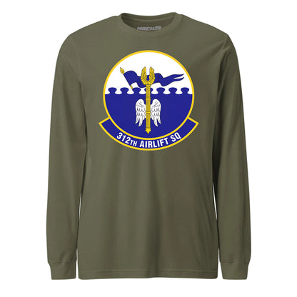 Mach2 Squadron Upload | 312TH AIRLIFT SQUADRON | Long Sleeve | OD Green | MACH-LONG-SLEEVE-FRONT-OD.jpg