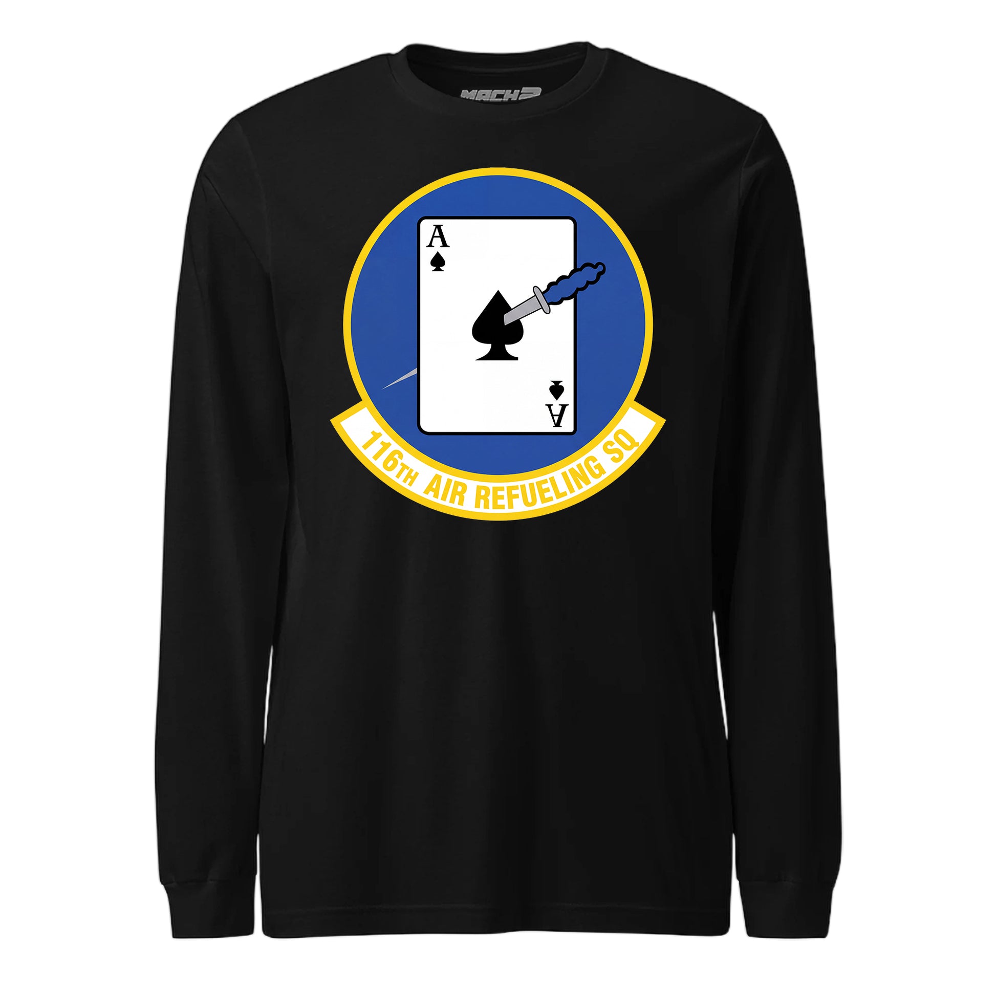 Mach2 Squadron Upload | 116TH AIR REFUELING SQUADRON | Long Sleeve | Black | MACH-LONG-SLEEVE-FRONT-BLACK.jpg