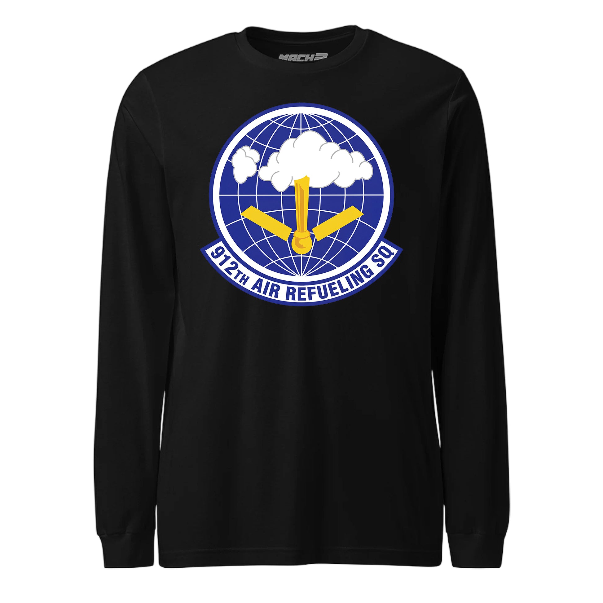 Mach2 Squadron Upload | 912TH AIR REFUELING SQUADRON | Long Sleeve | Black | MACH-LONG-SLEEVE-FRONT-BLACK.jpg