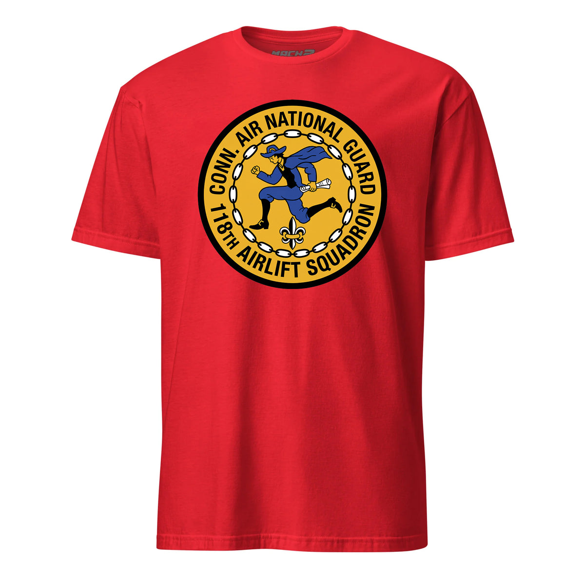 Mach2 Squadron Upload | 118TH AIRLIFT SQUADRON | T-Shirt | Red | MACH-SHORT-SLEEVE-FRONT-RED.jpg