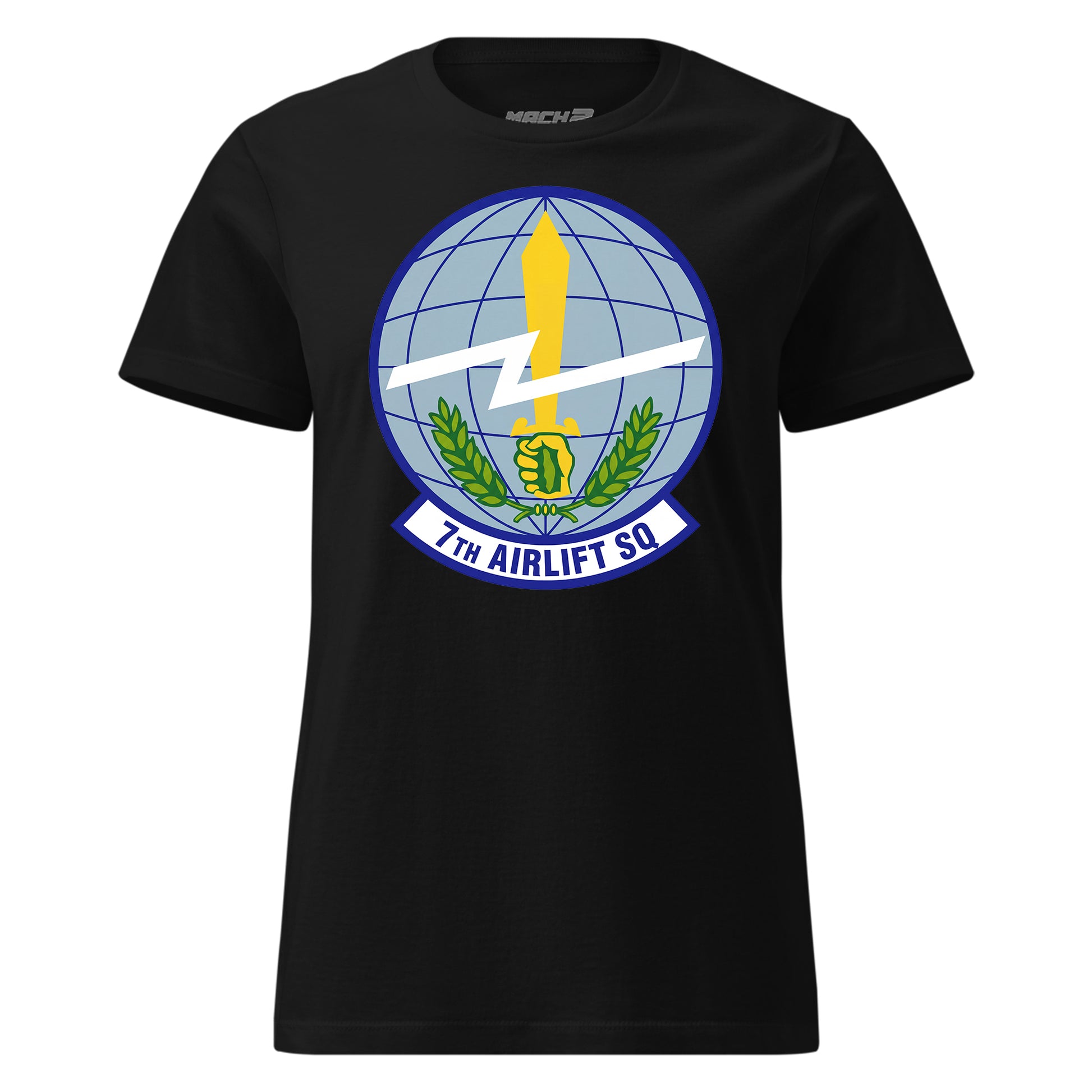 Mach2 Squadron Upload | 7TH AIRLIFT SQUADRON | Womens | Black | MACH-WOMENS-FRONT-BLACK.jpg